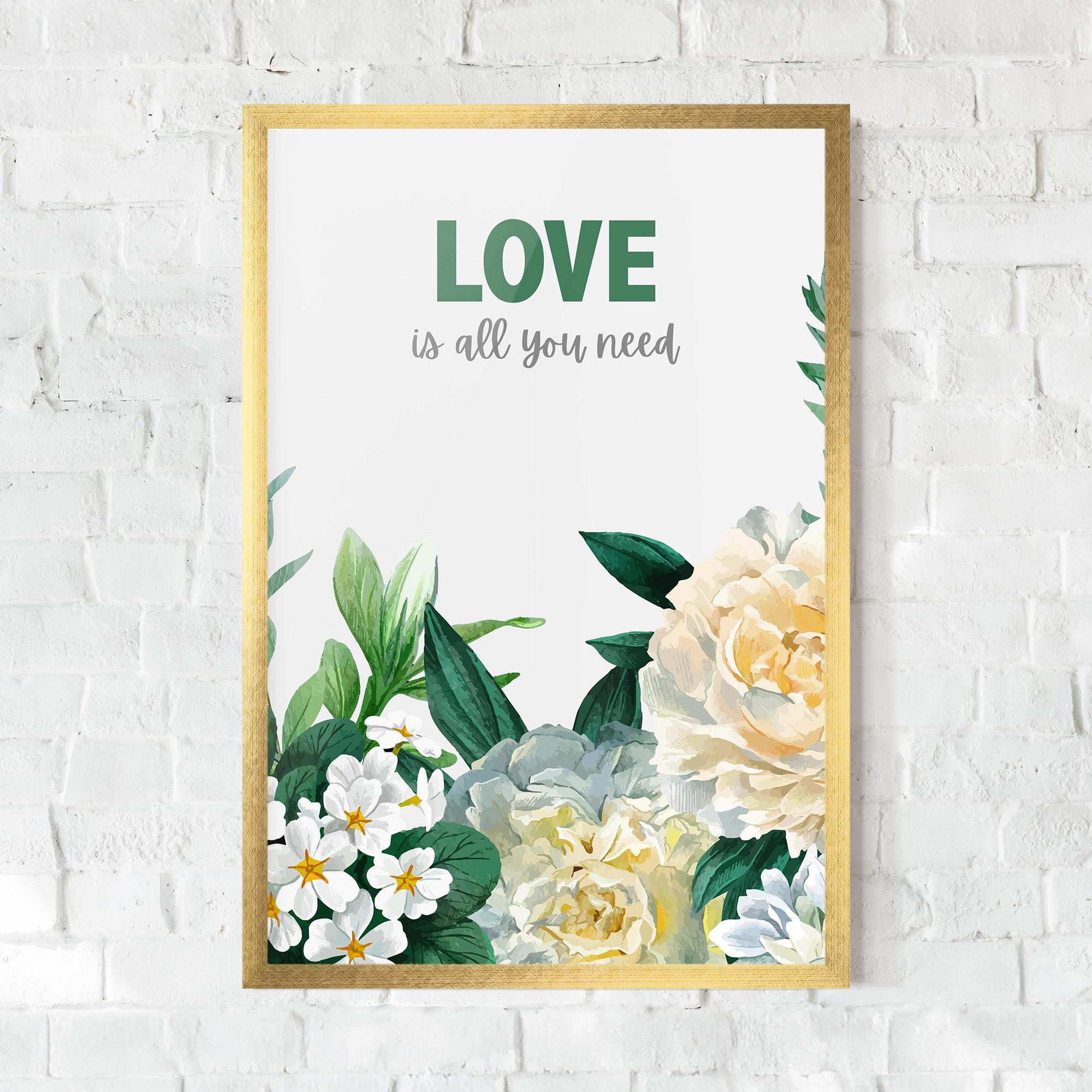 Poster Înrămat Green Rose Love mockup 0