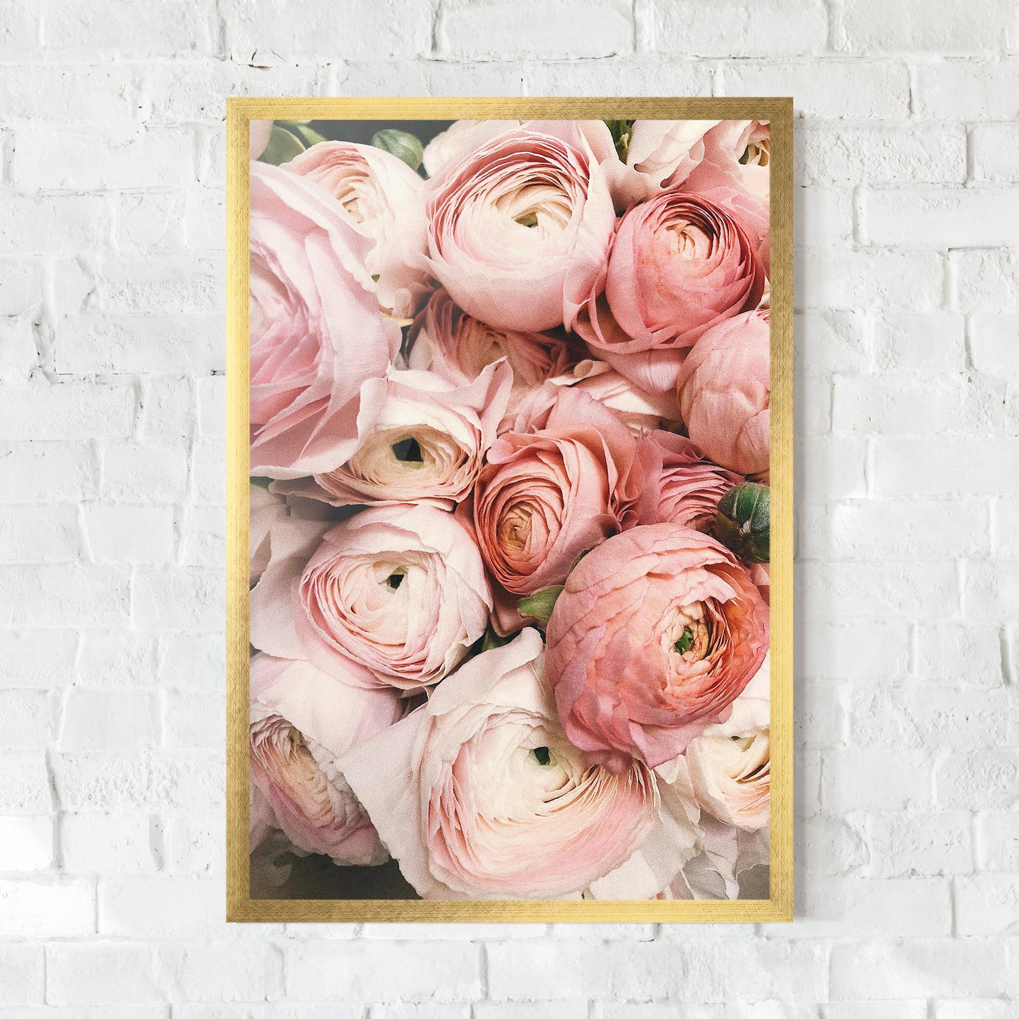 Poster Înrămat Pink Rose Bouquet mockup 0