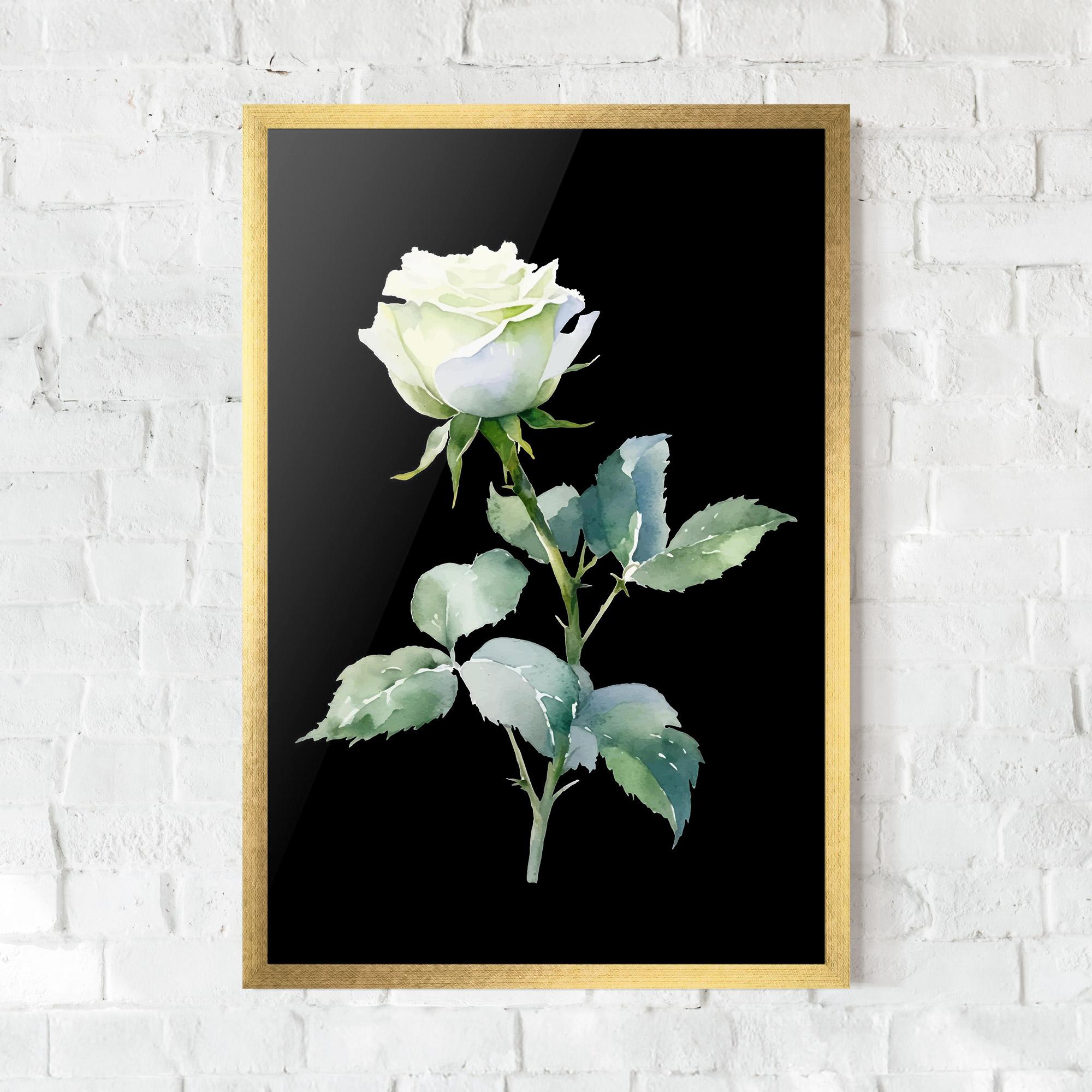 Poster Înrămat White Rose mockup 0