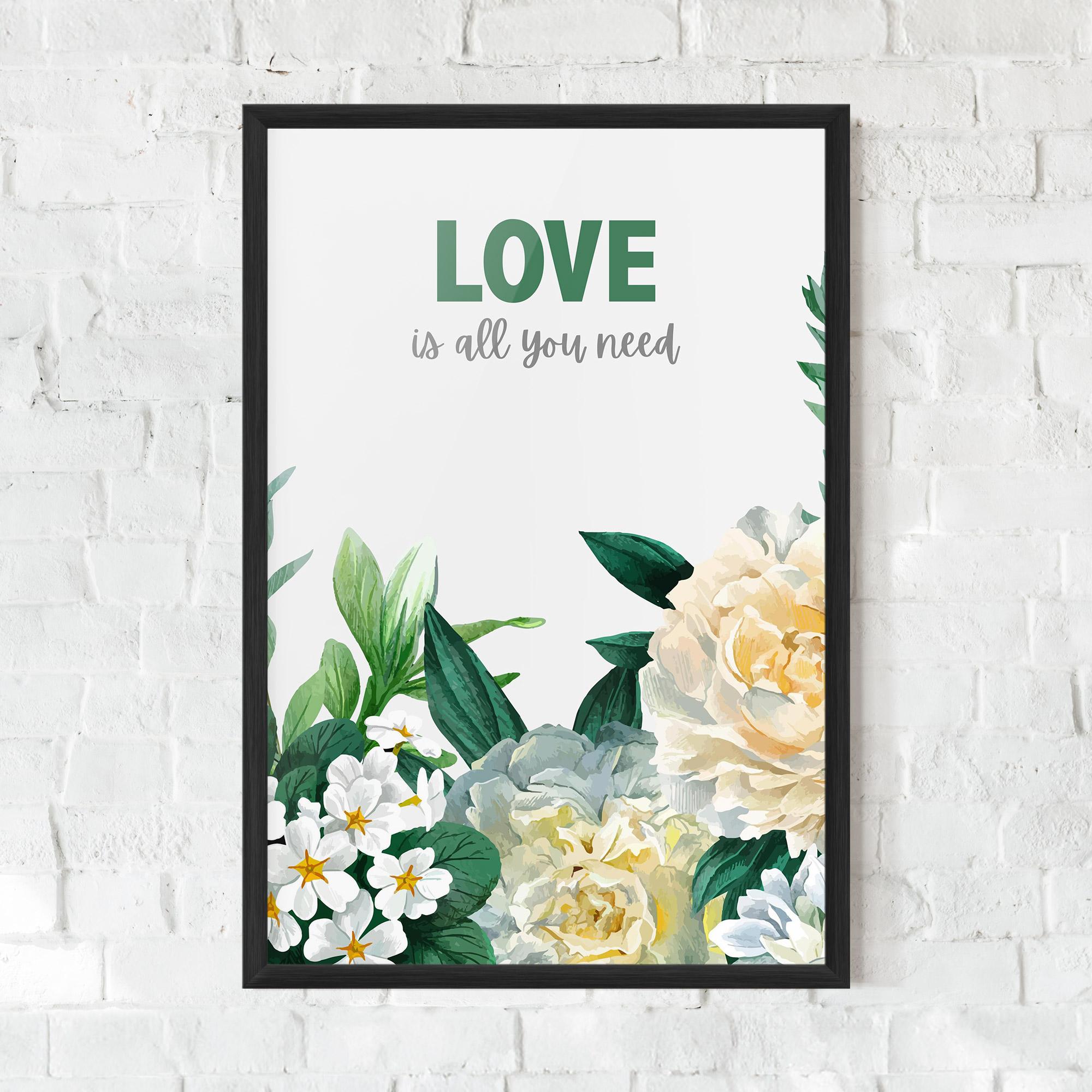Poster Înrămat Green Rose Love mockup 0