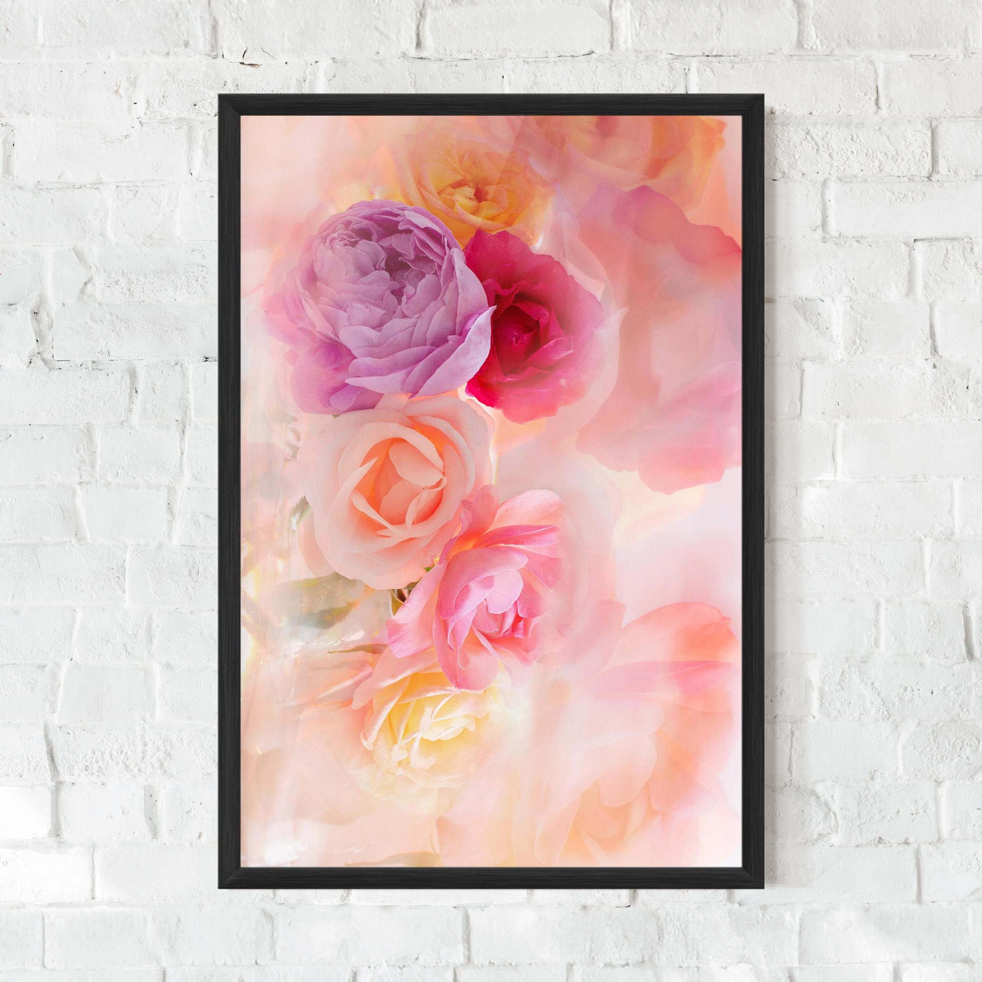 Poster Înrămat Pastel Color Roses mockup 0