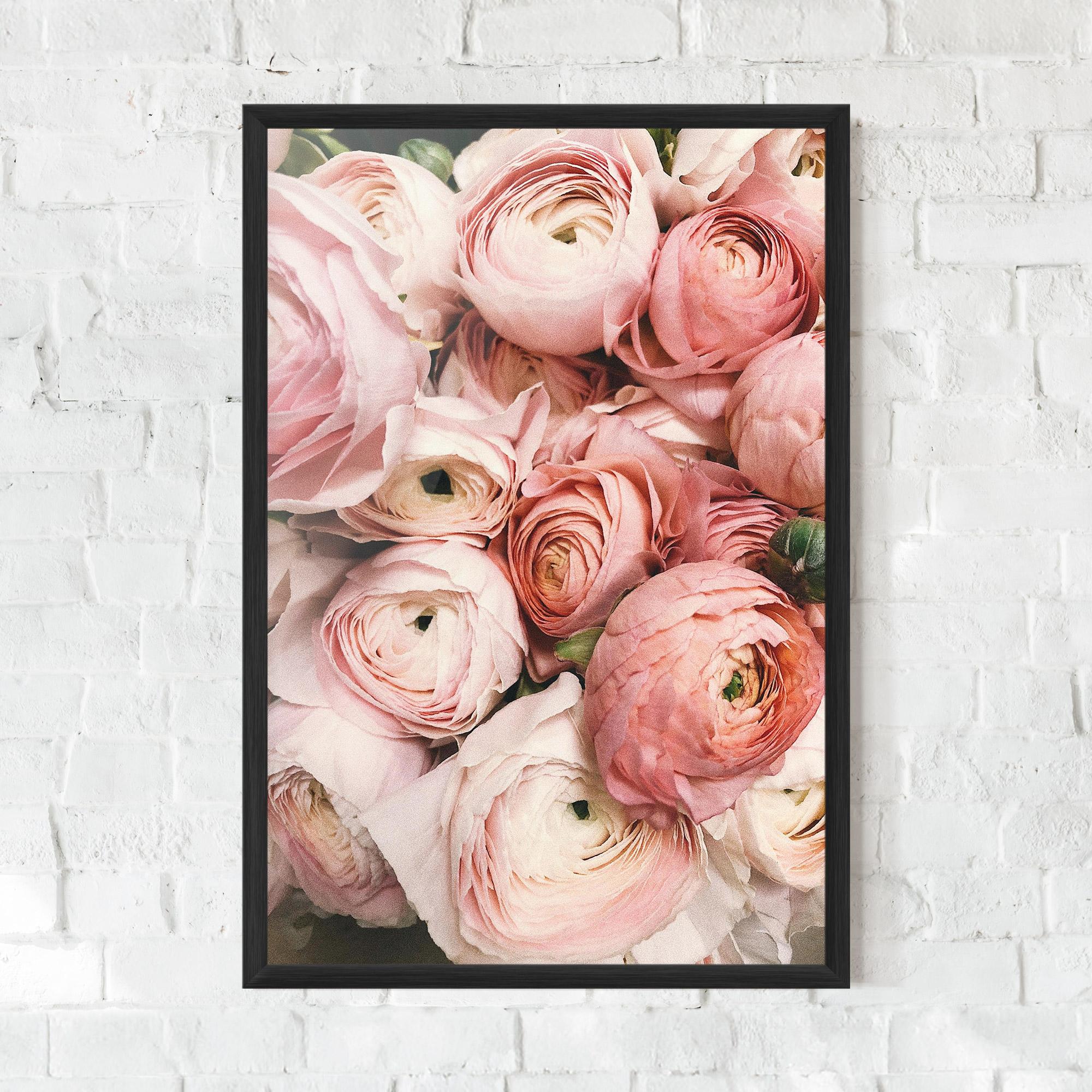 Poster Înrămat Pink Rose Bouquet mockup 0