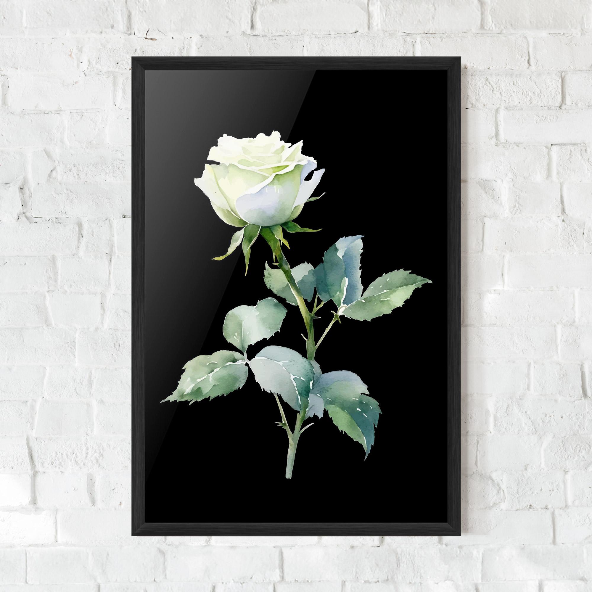 Poster Înrămat White Rose mockup 0