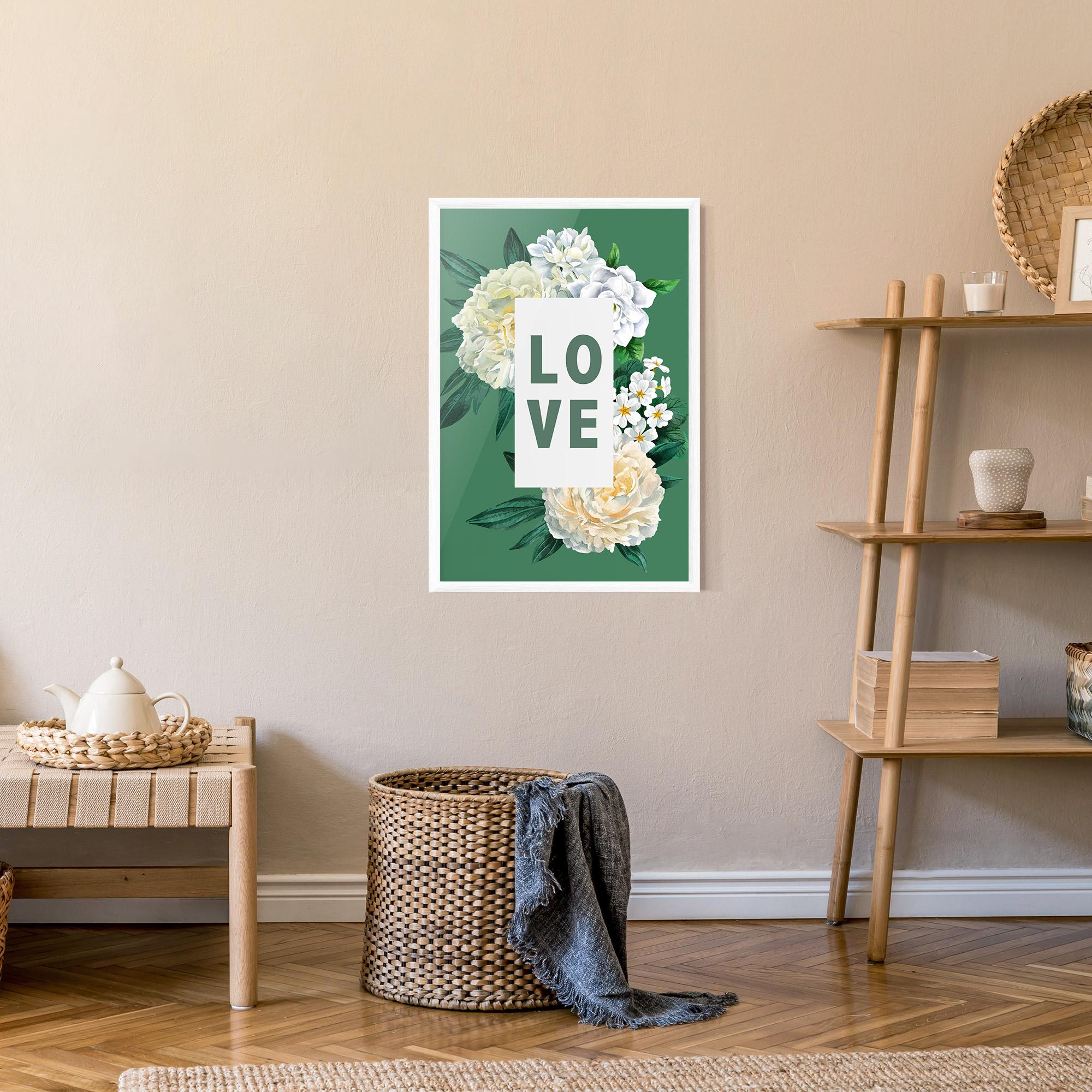 Poster Înrămat Love Green Rose mockup 9
