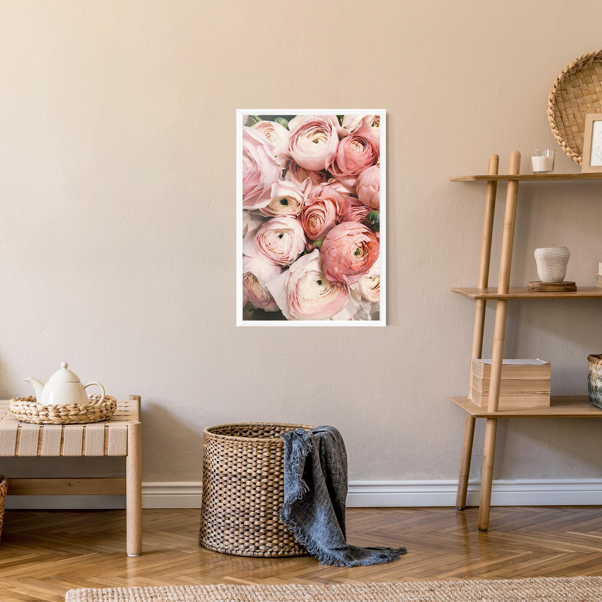 Poster Înrămat Pink Rose Bouquet mockup 9