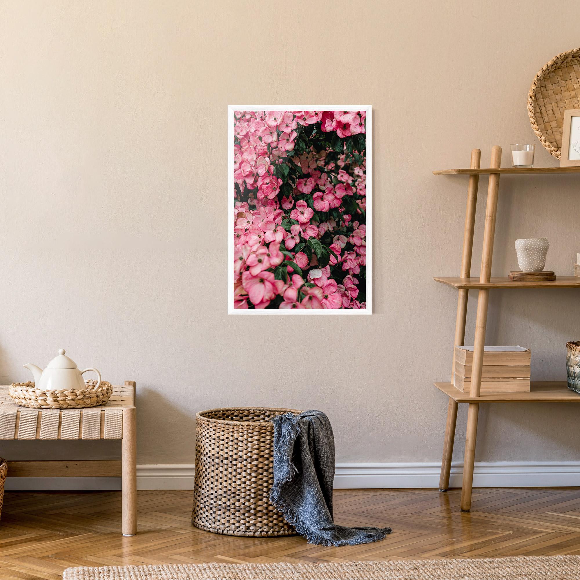 Poster Înrămat Pink Rose Flower Tree mockup 9