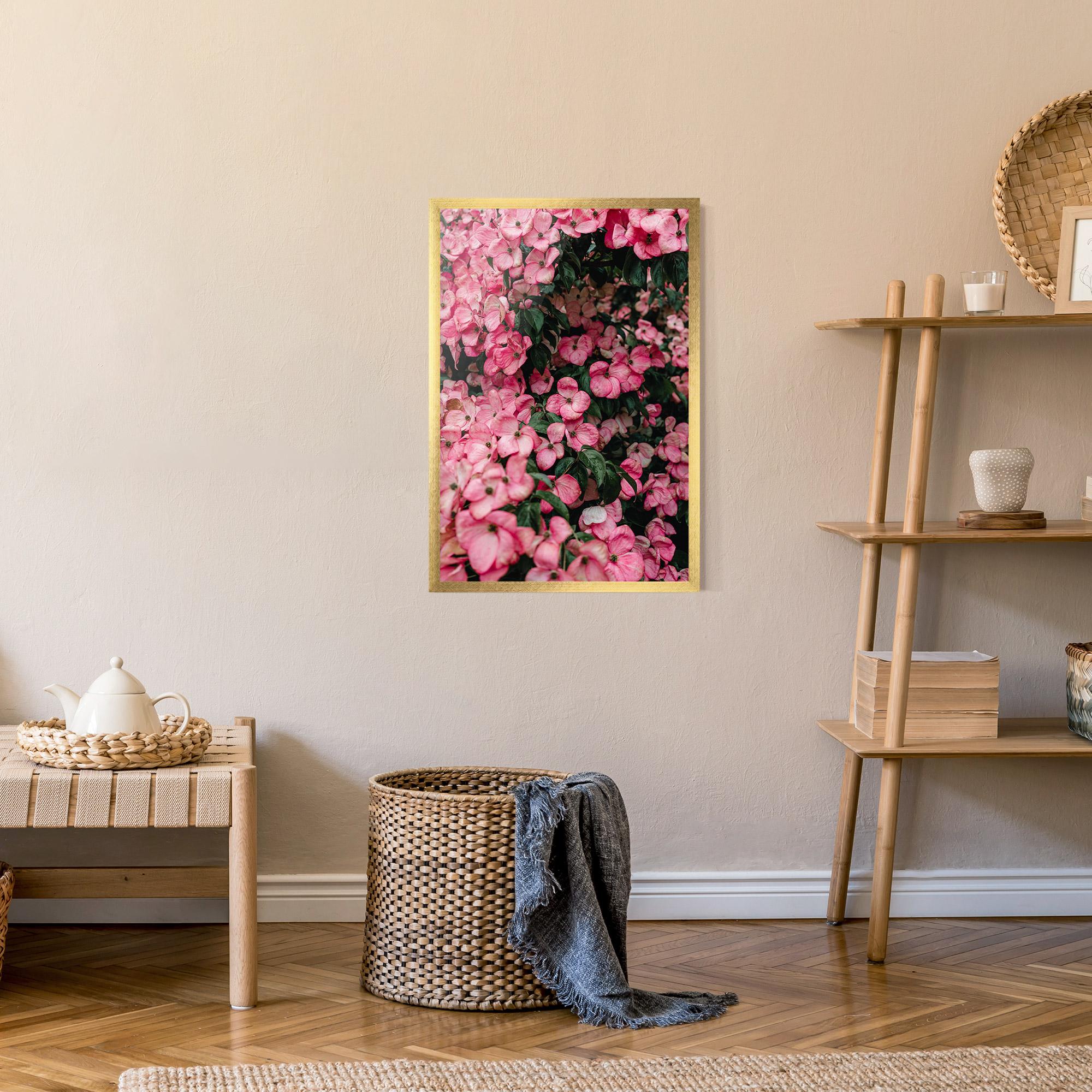 Poster Înrămat Pink Rose Flower Tree mockup 9