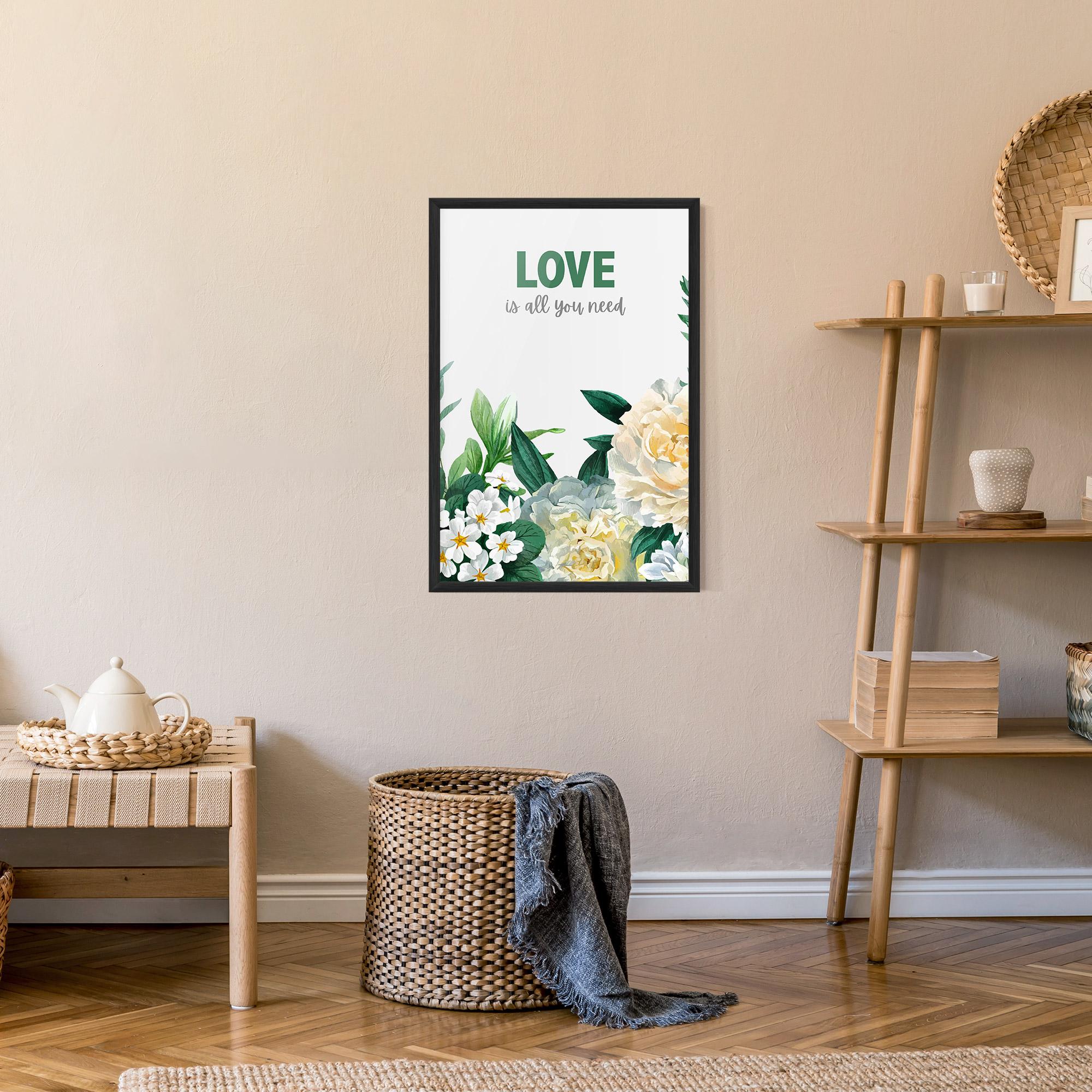 Poster Înrămat Green Rose Love mockup 9