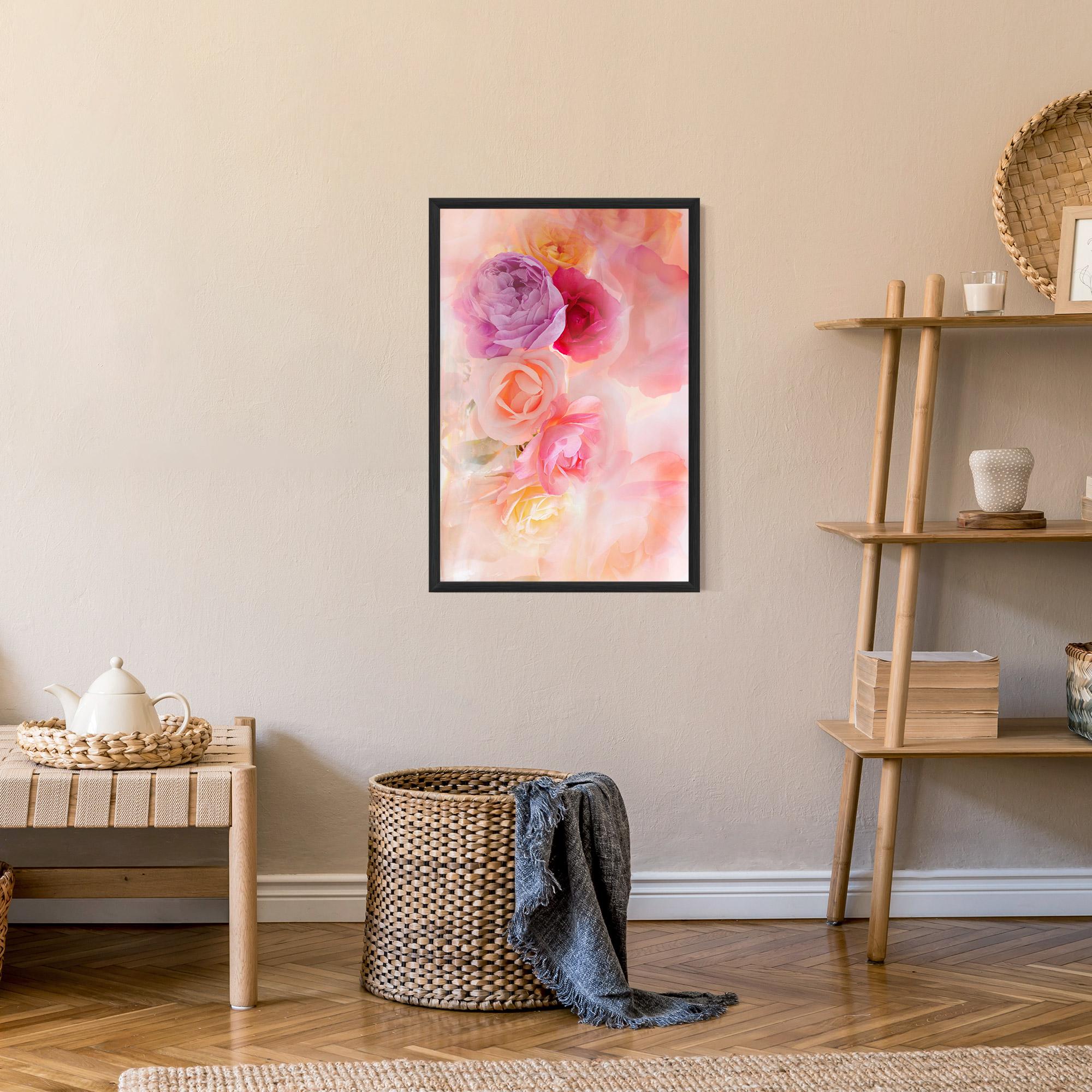 Poster Înrămat Pastel Color Roses mockup 9