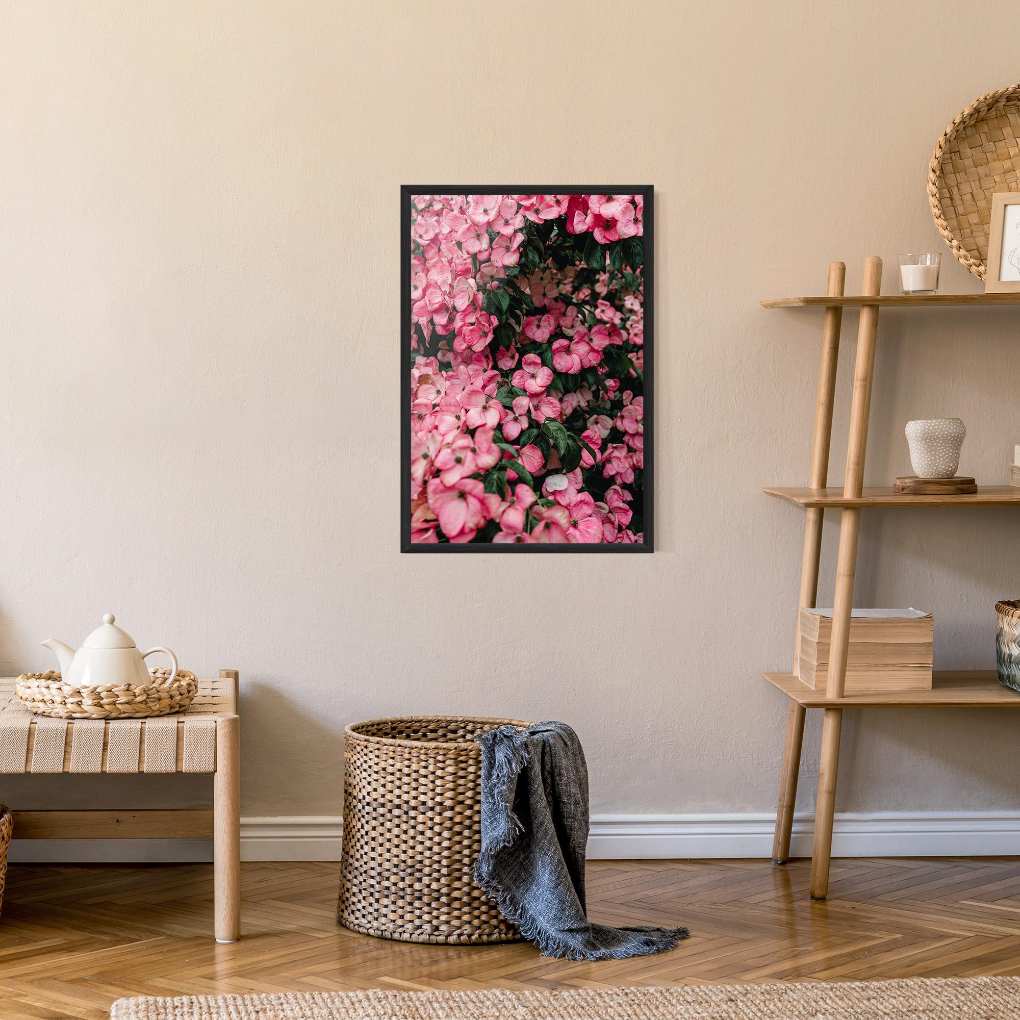 Poster Înrămat Pink Rose Flower Tree mockup 9