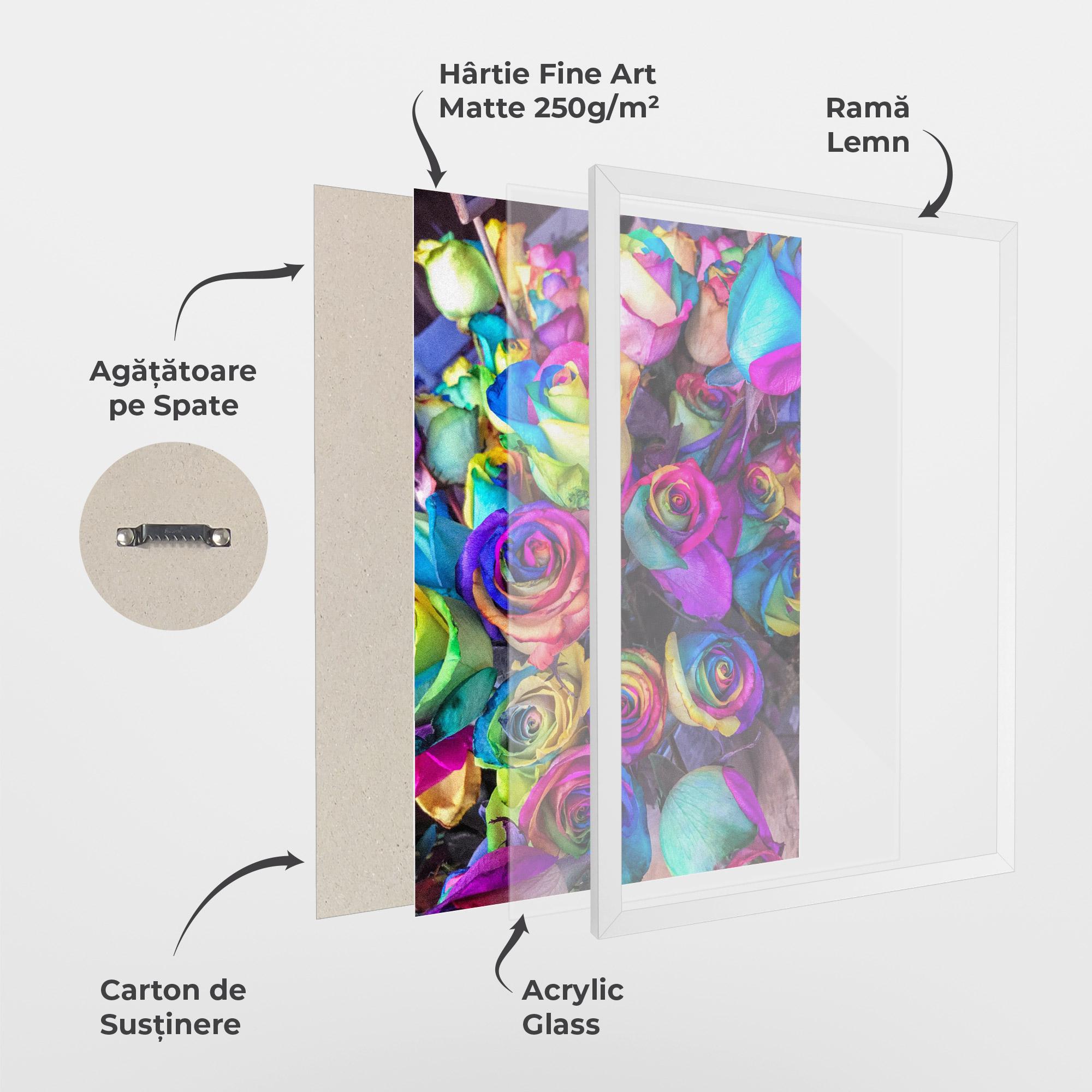 Poster Înrămat Collorfull Flowers mockup 1