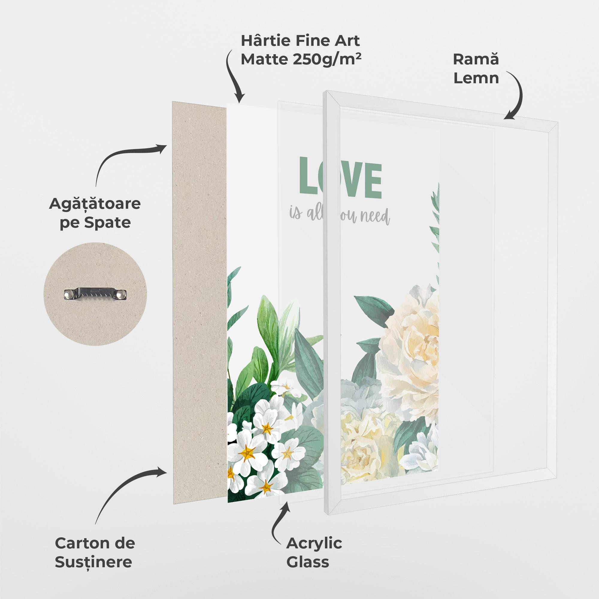 Poster Înrămat Green Rose Love mockup 1