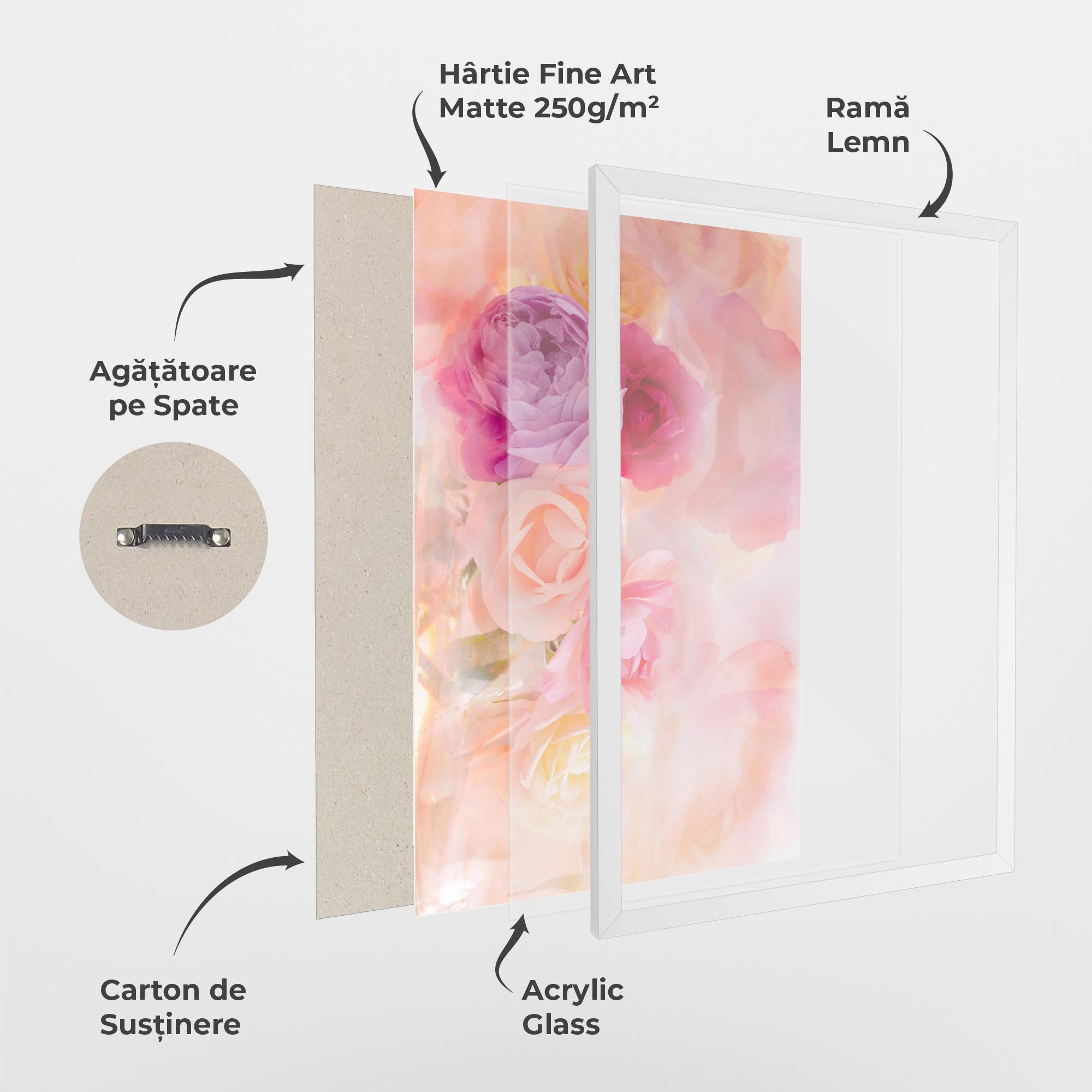 Poster Înrămat Pastel Color Roses mockup 1