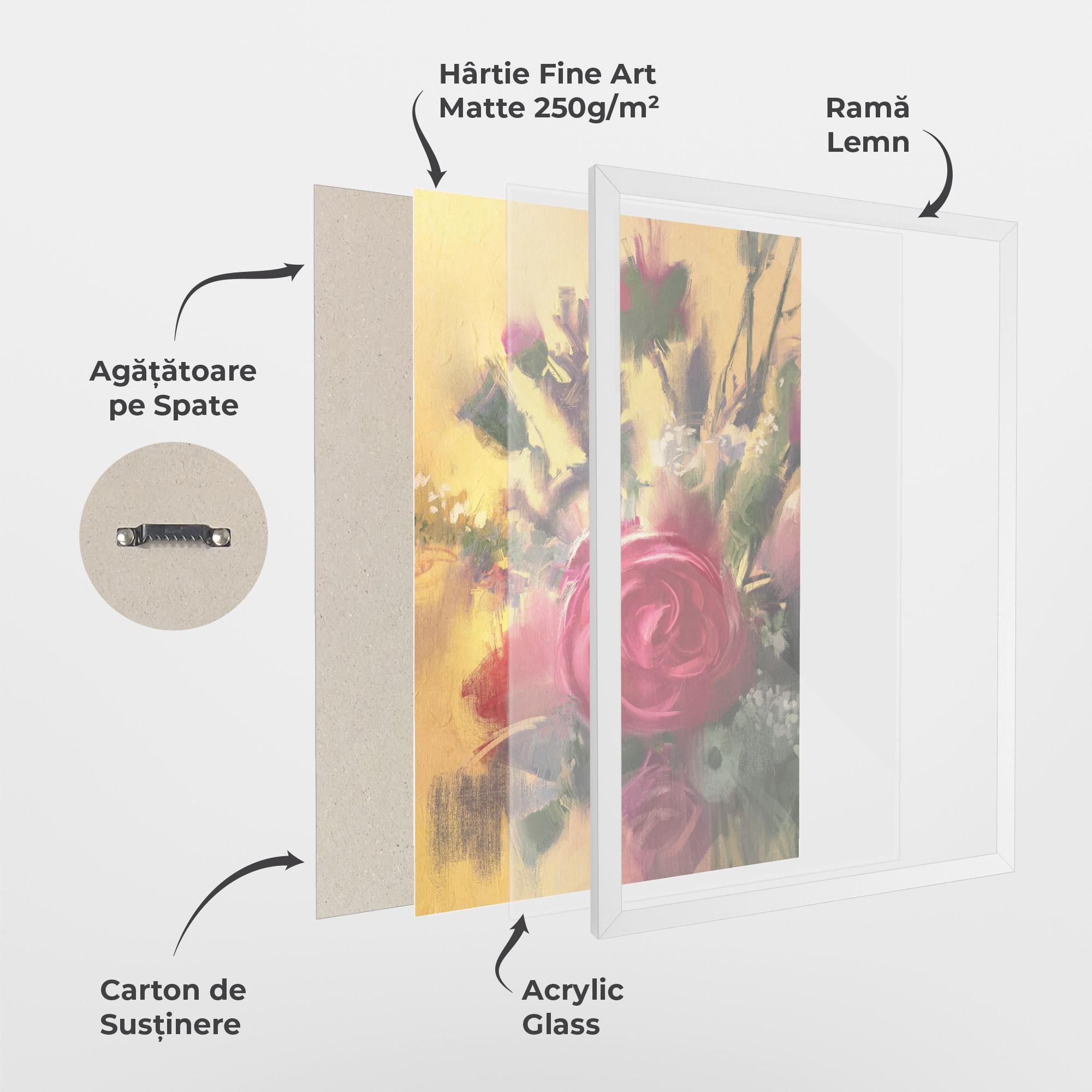 Poster Înrămat Pink Rose Painting mockup 1