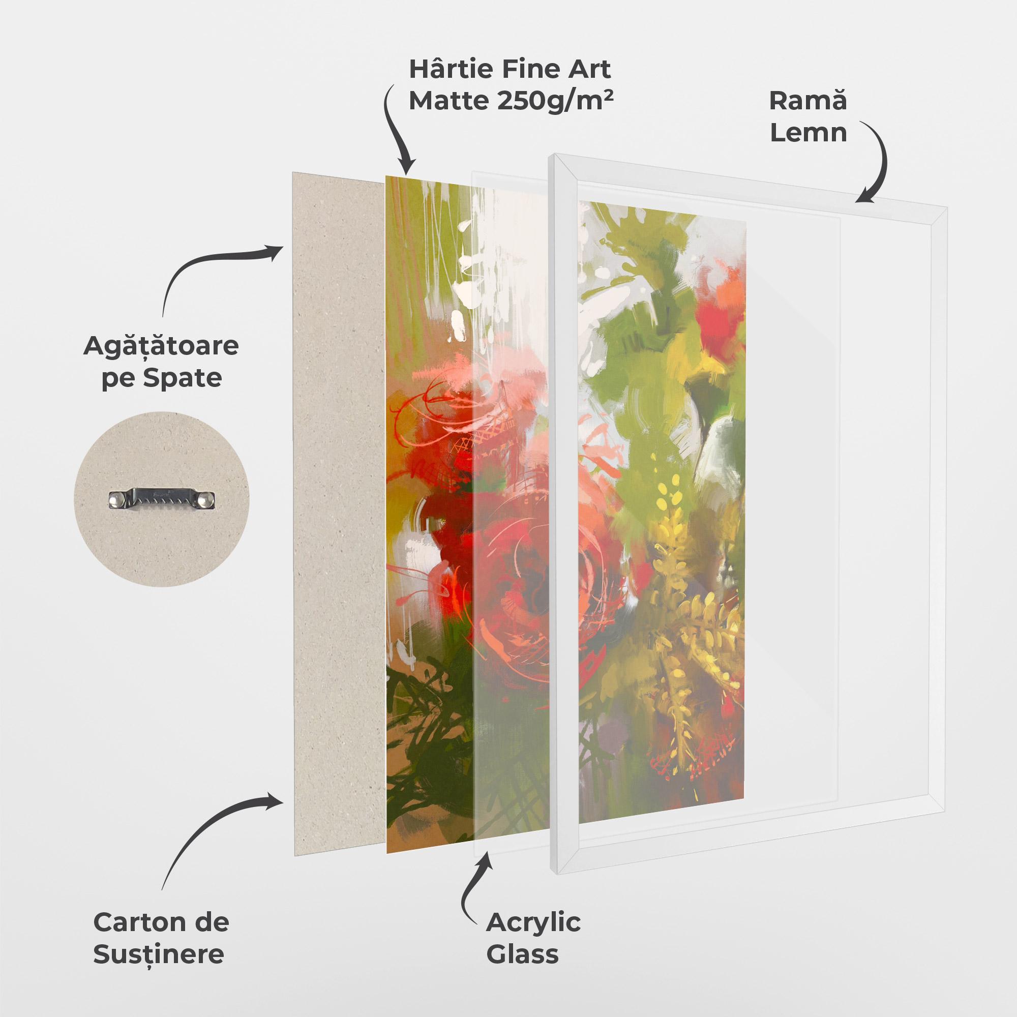 Poster Înrămat Red Rose Painting mockup 1