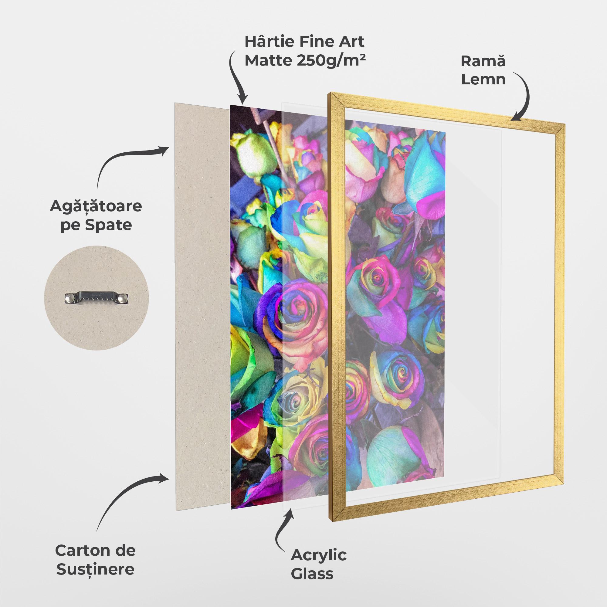 Poster Înrămat Collorfull Flowers mockup 1