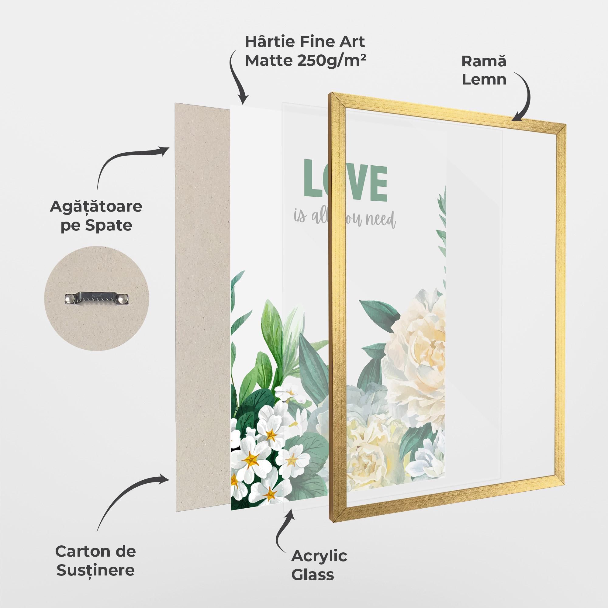 Poster Înrămat Green Rose Love mockup 1