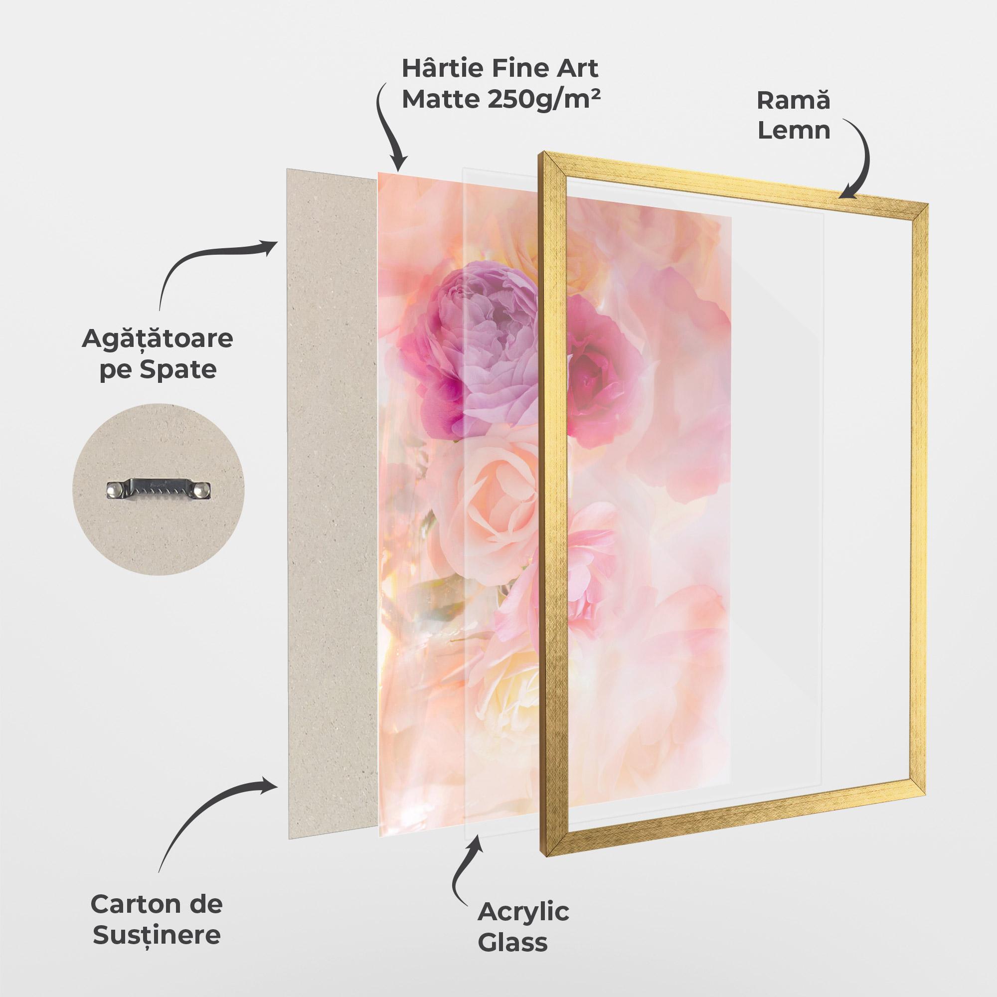 Poster Înrămat Pastel Color Roses mockup 1