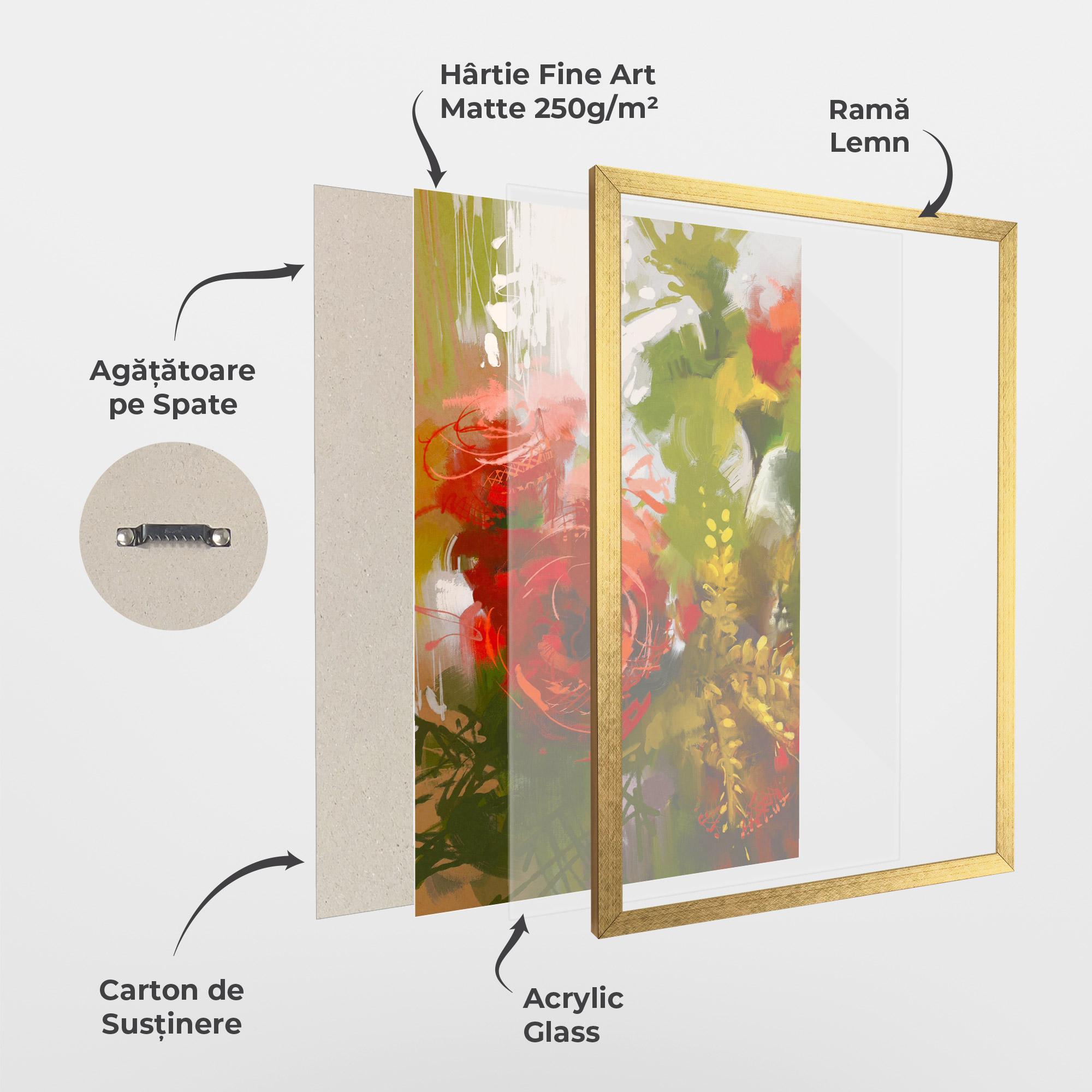 Poster Înrămat Red Rose Painting mockup 1