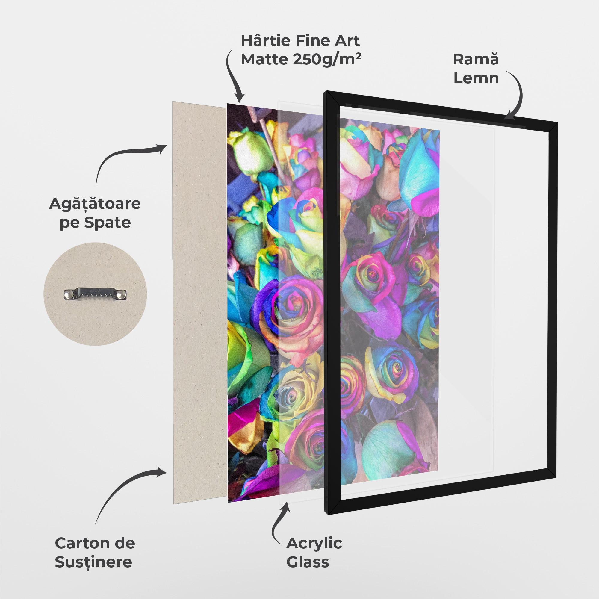 Poster Înrămat Collorfull Flowers mockup 1
