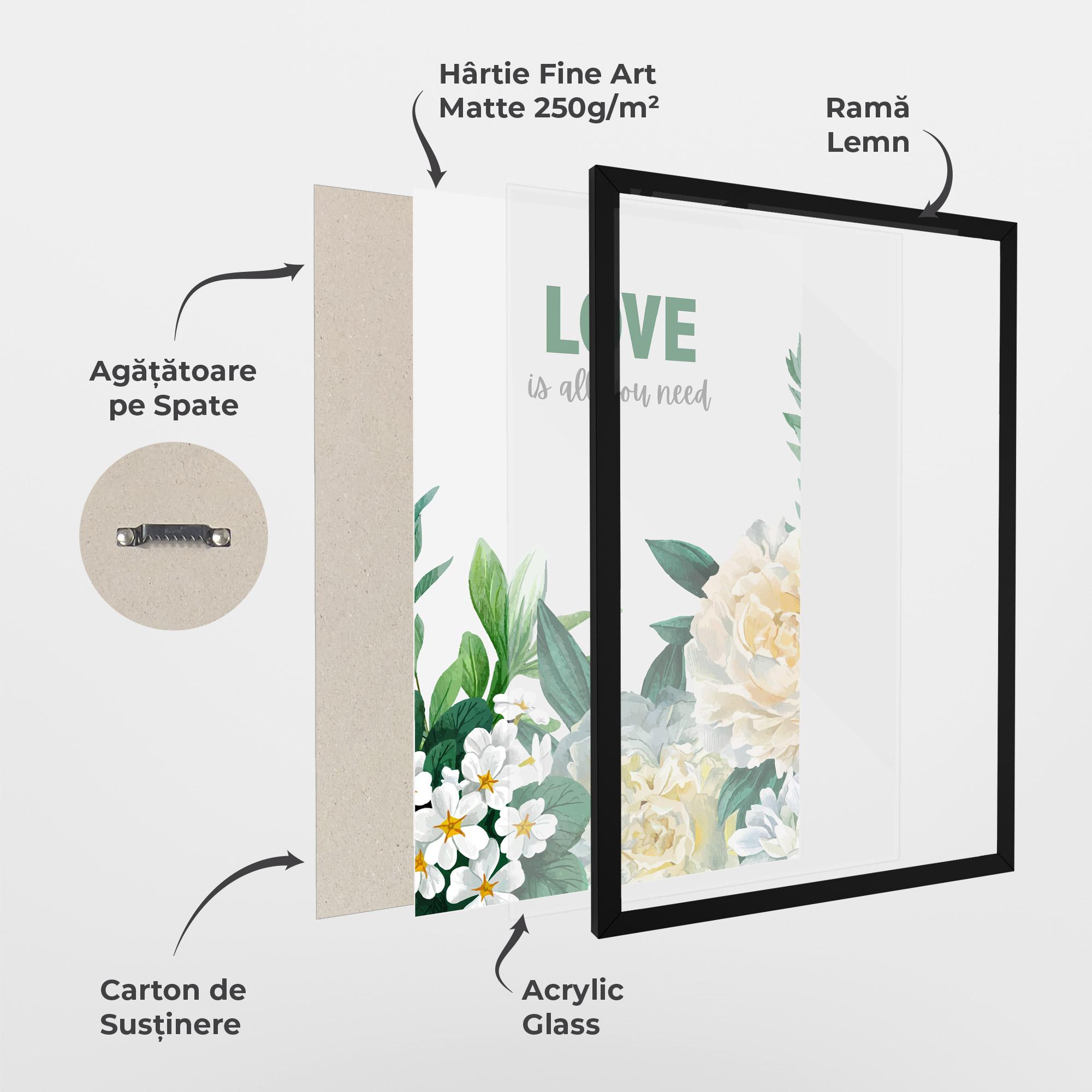 Poster Înrămat Green Rose Love mockup 1