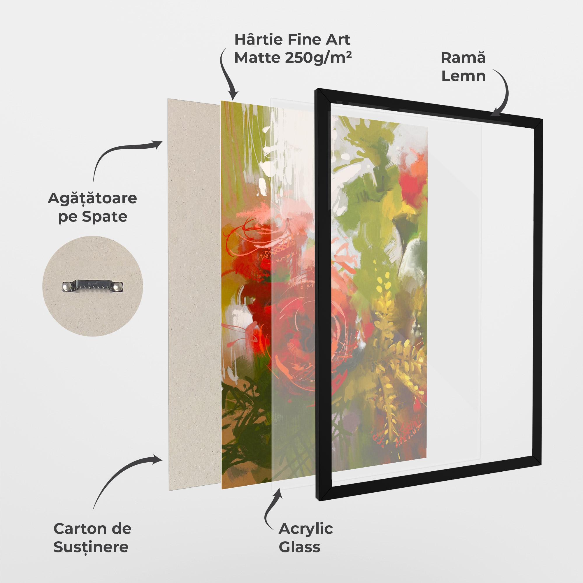 Poster Înrămat Red Rose Painting mockup 1