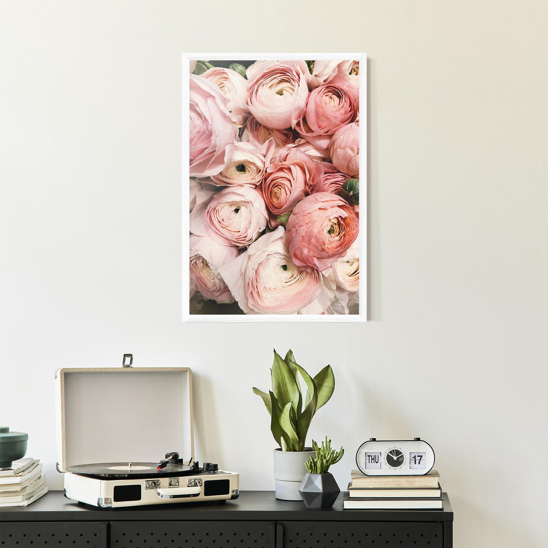 Poster Înrămat Pink Rose Bouquet mockup 2