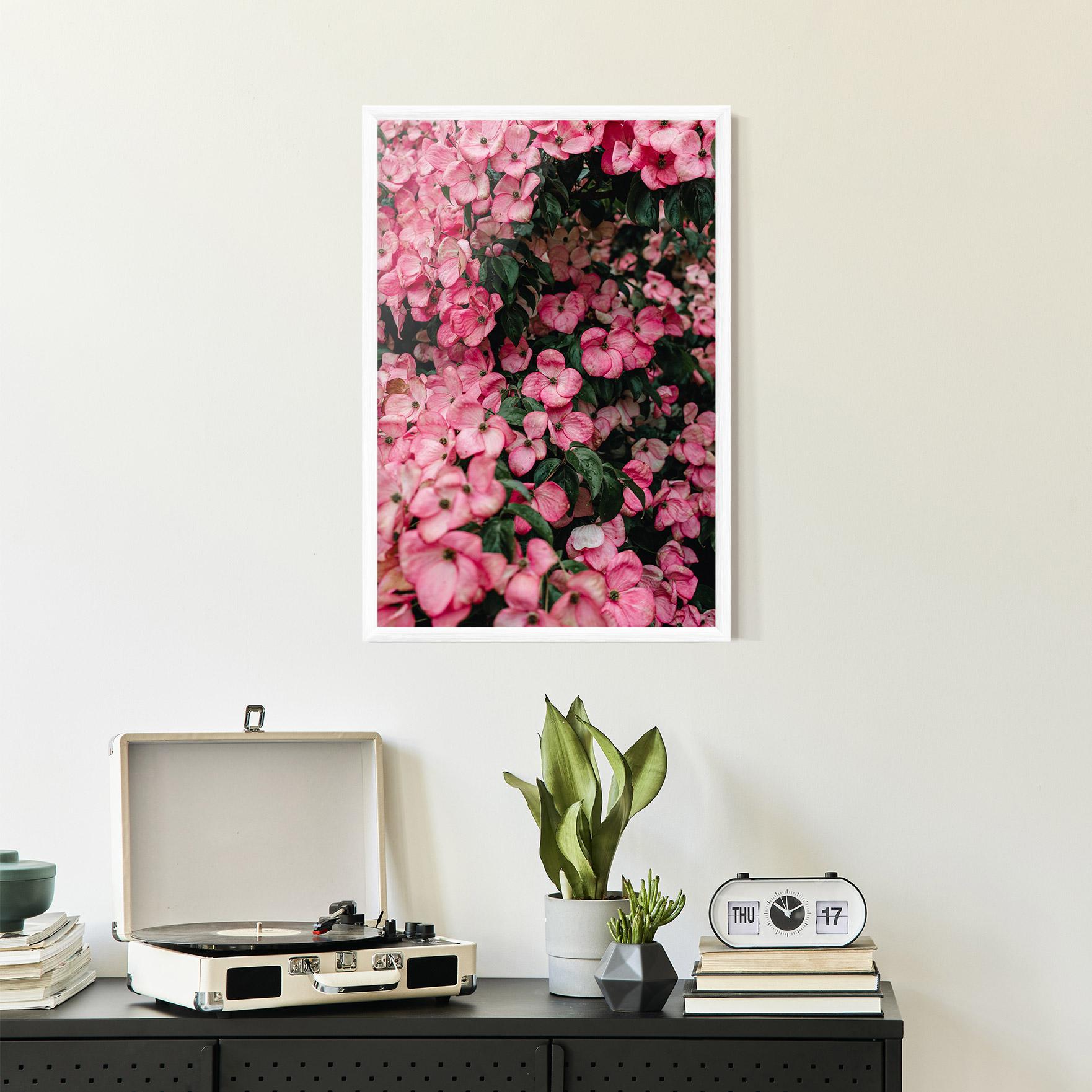 Poster Înrămat Pink Rose Flower Tree mockup 2