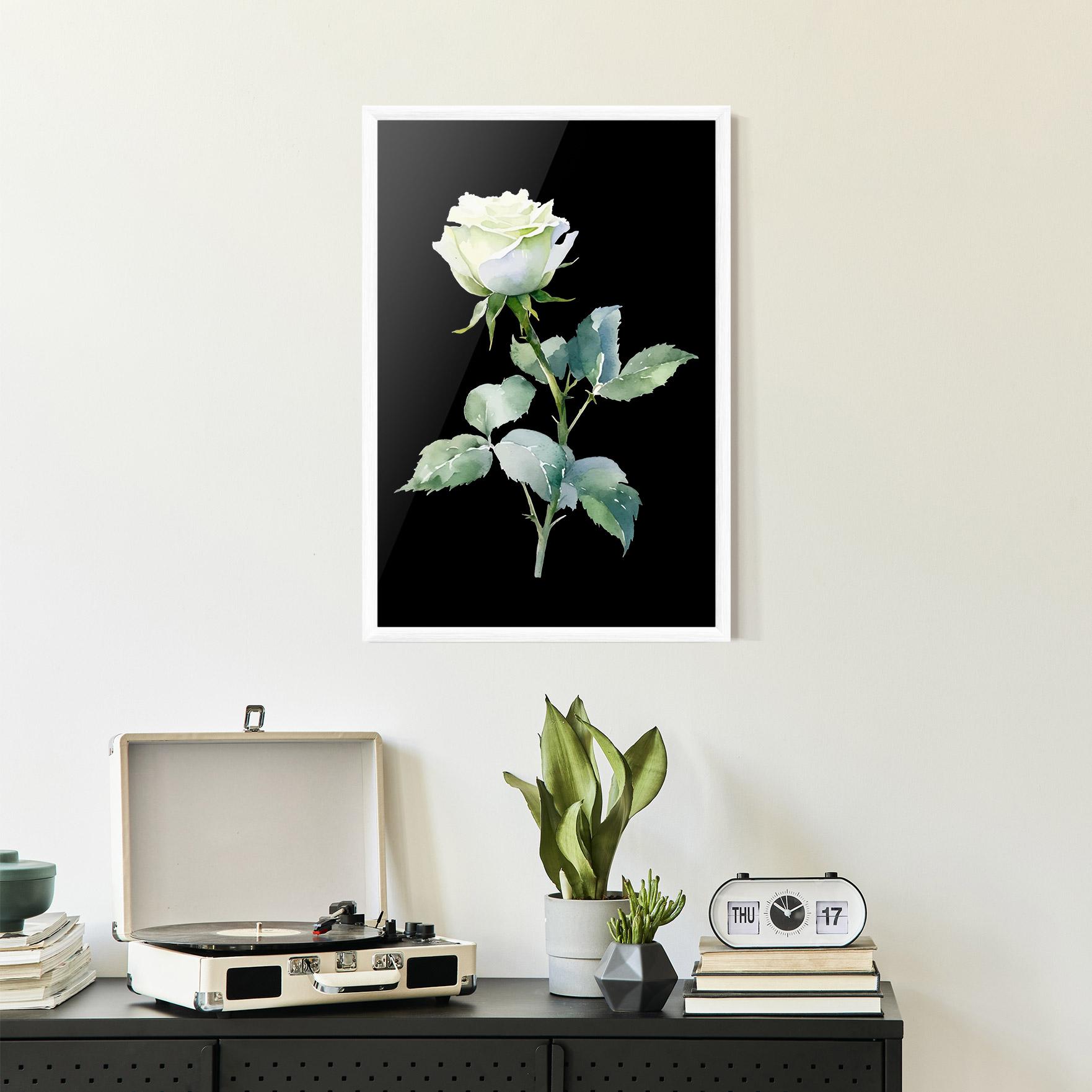 Poster Înrămat White Rose mockup 2