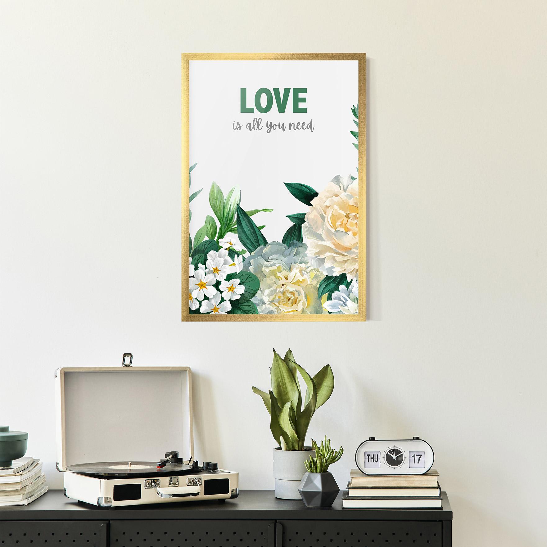 Poster Înrămat Green Rose Love mockup 2