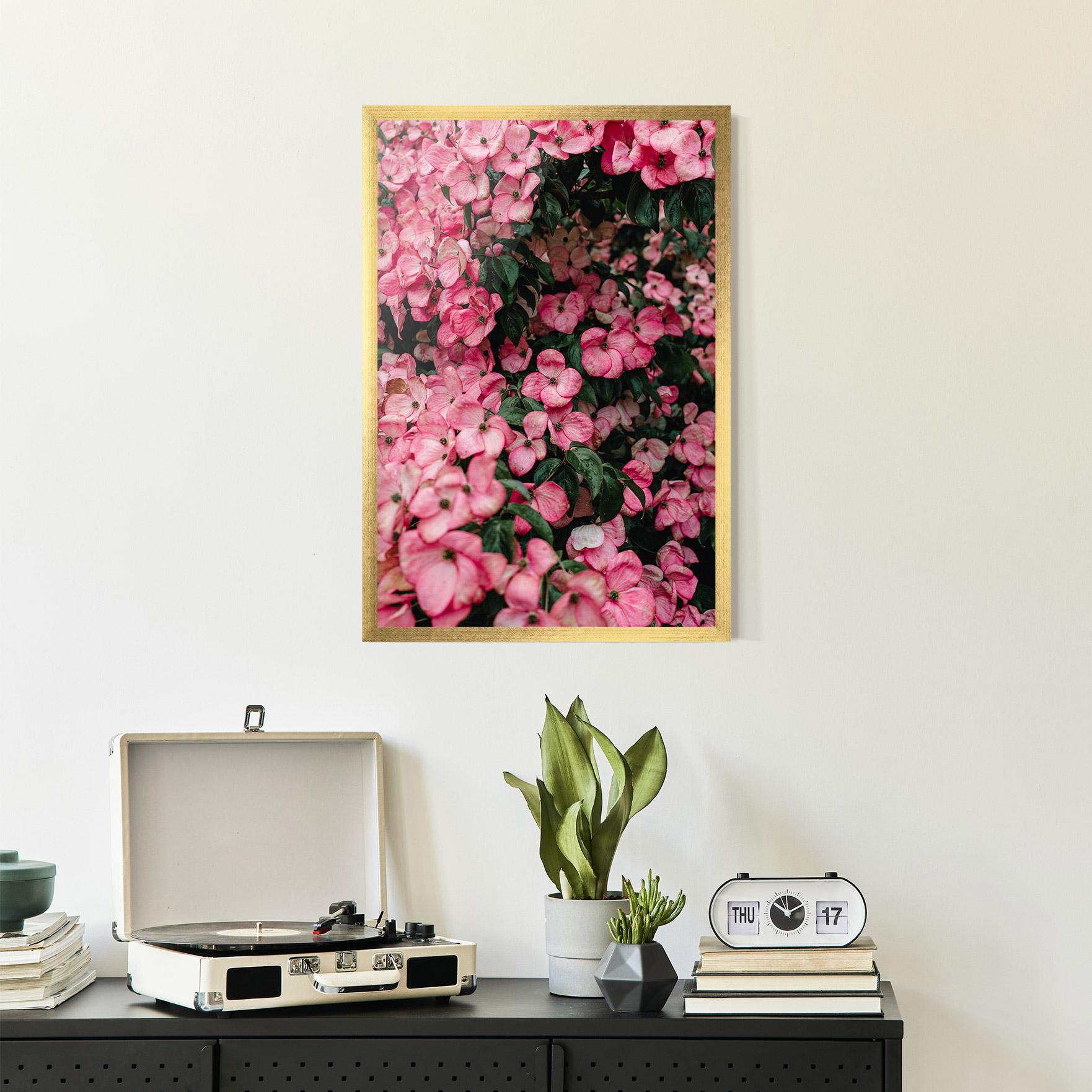 Poster Înrămat Pink Rose Flower Tree mockup 2