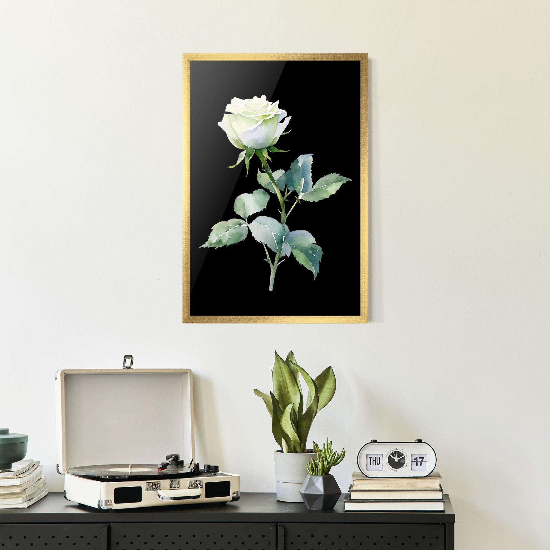 Poster Înrămat White Rose mockup 2
