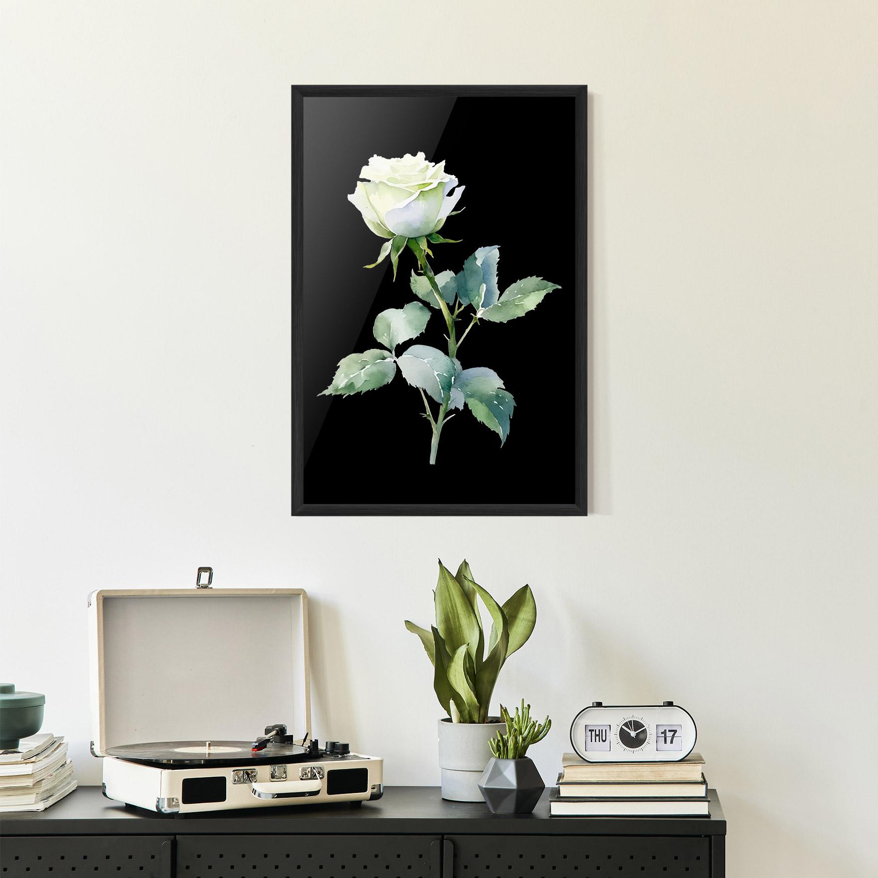 Poster Înrămat White Rose mockup 2