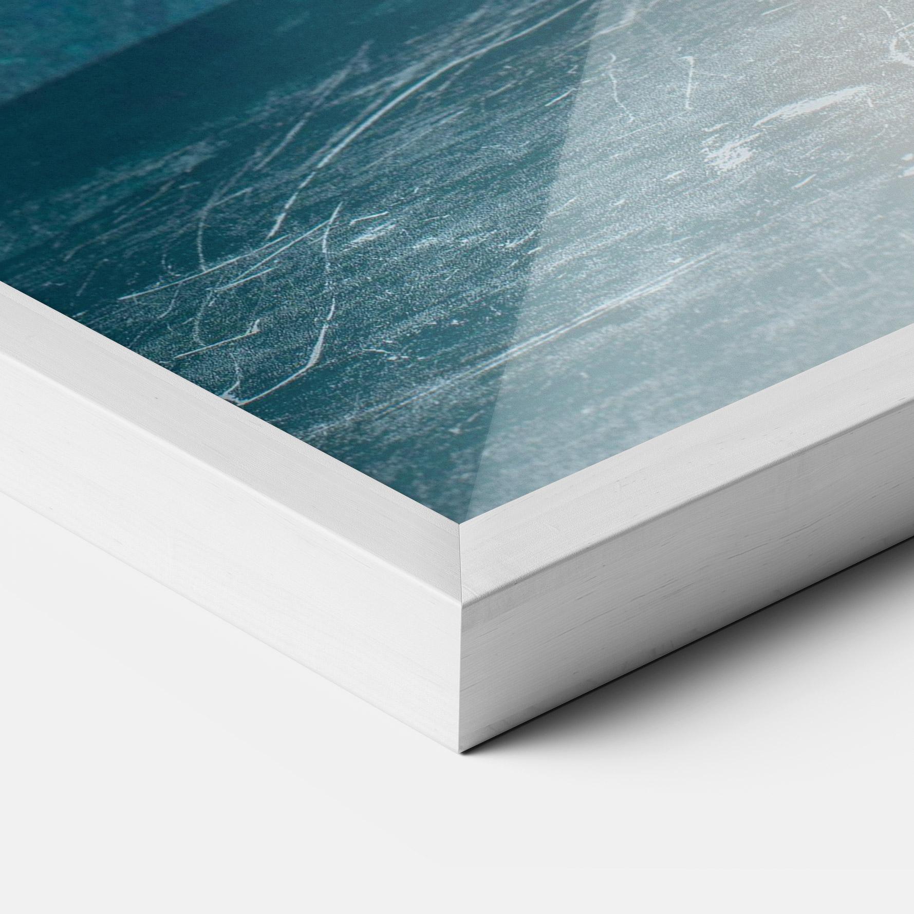 Poster Înrămat White Roses On Blue mockup 3