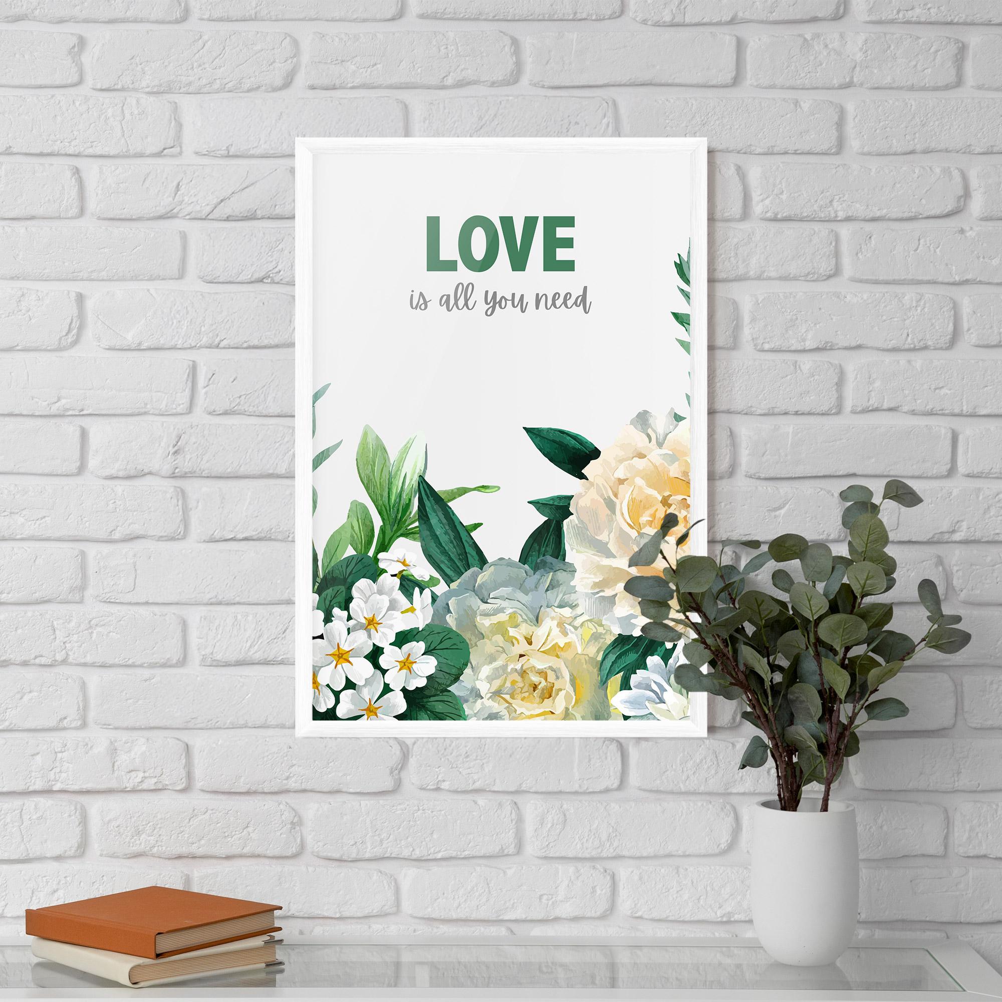 Poster Înrămat Green Rose Love mockup 5