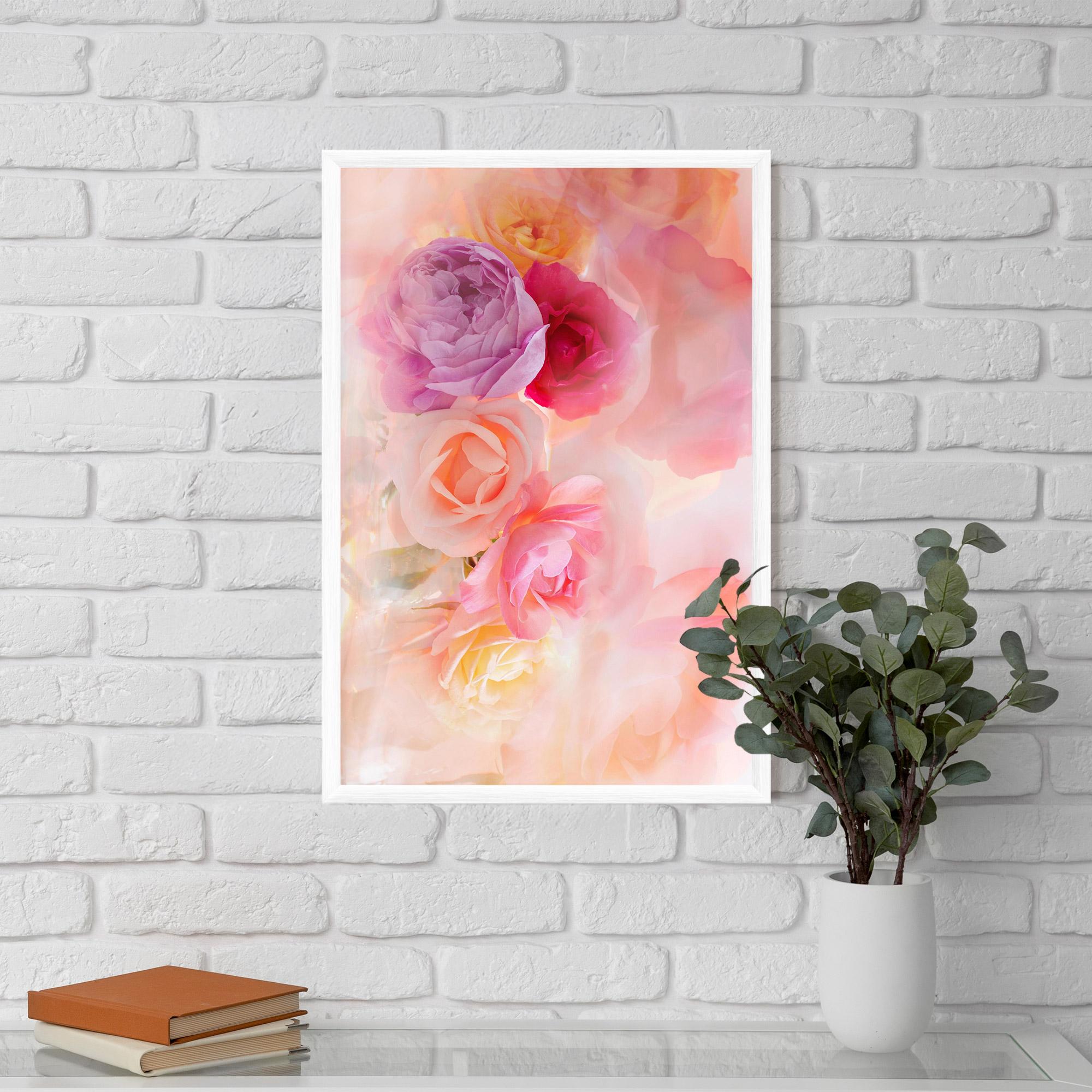 Poster Înrămat Pastel Color Roses mockup 5