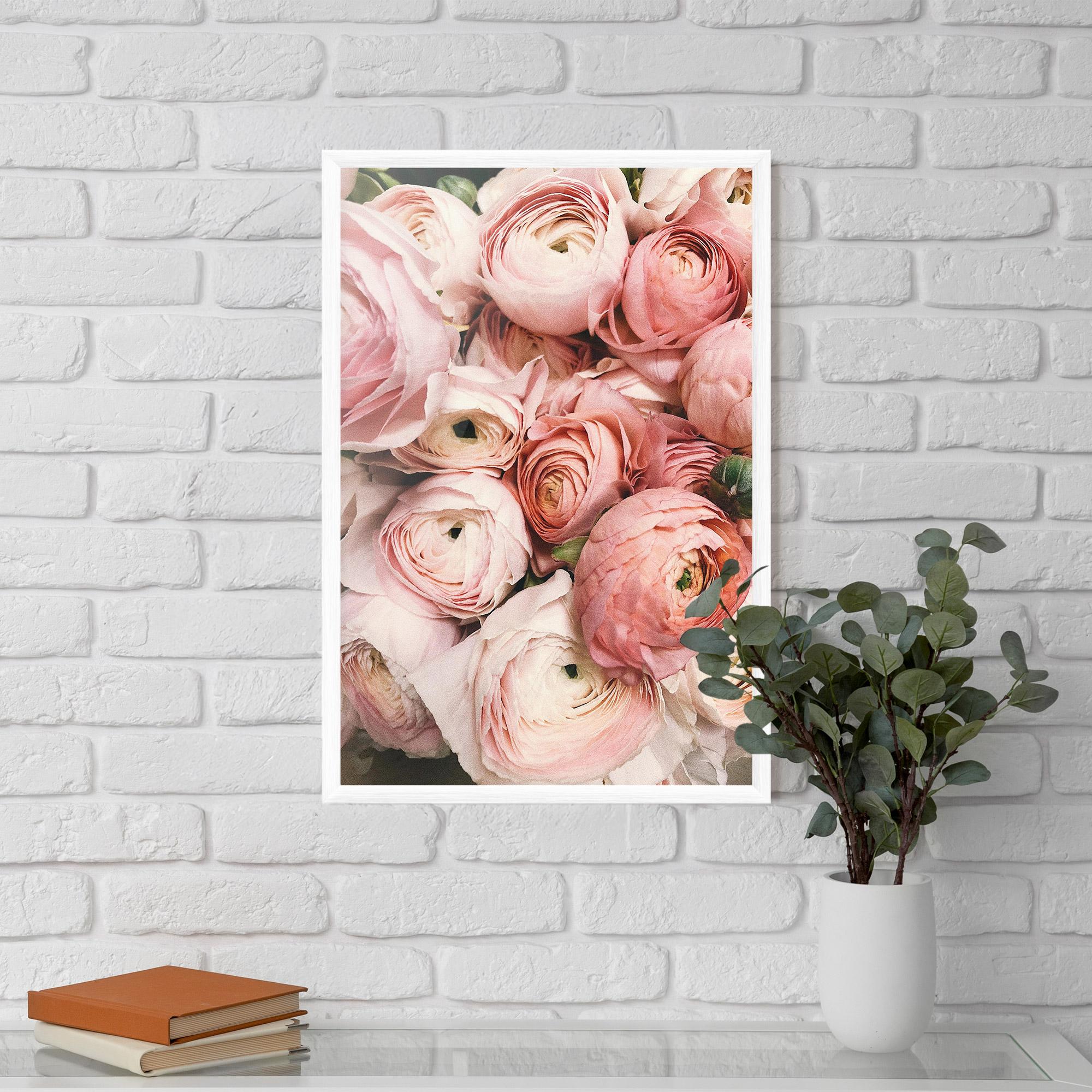 Poster Înrămat Pink Rose Bouquet mockup 5
