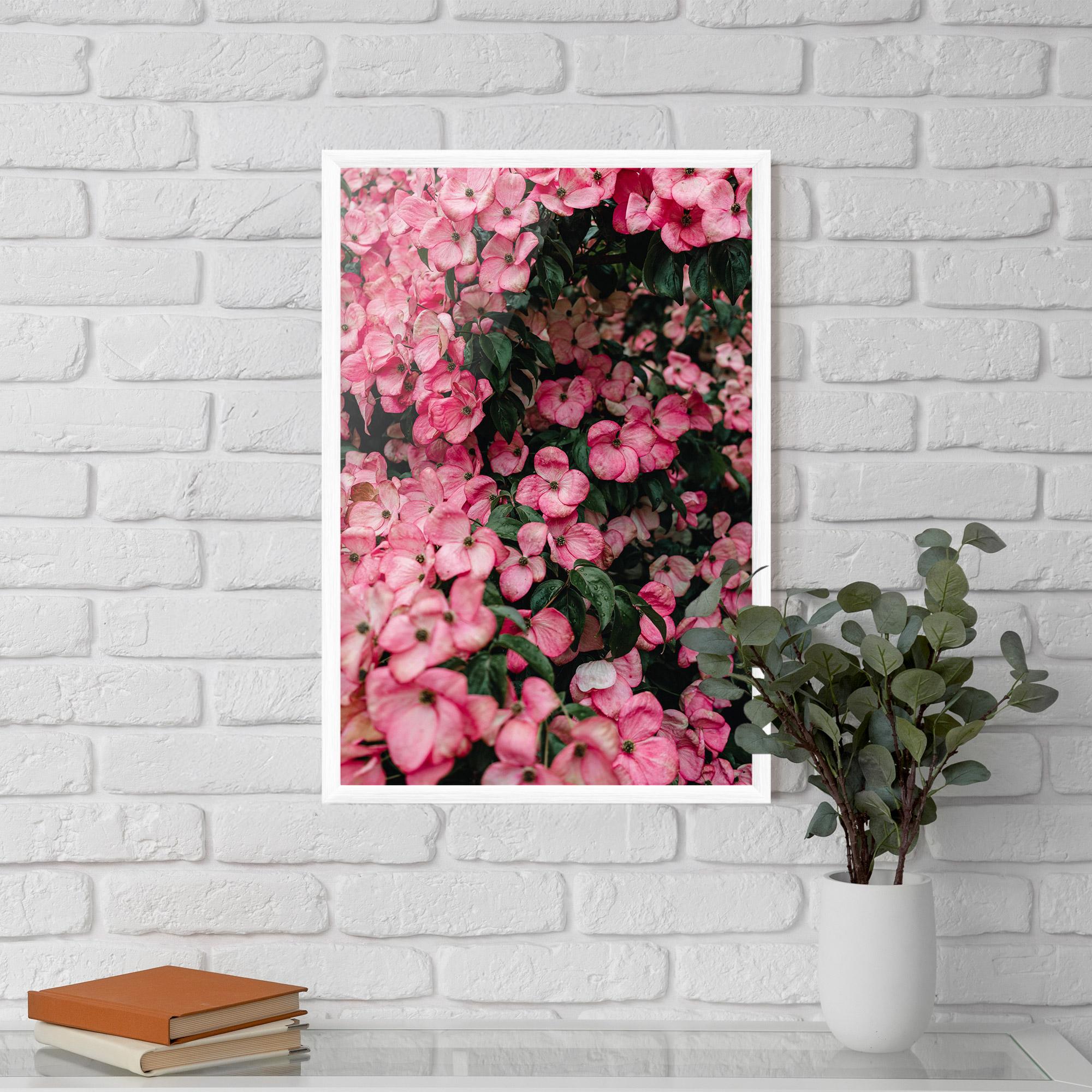 Poster Înrămat Pink Rose Flower Tree mockup 5
