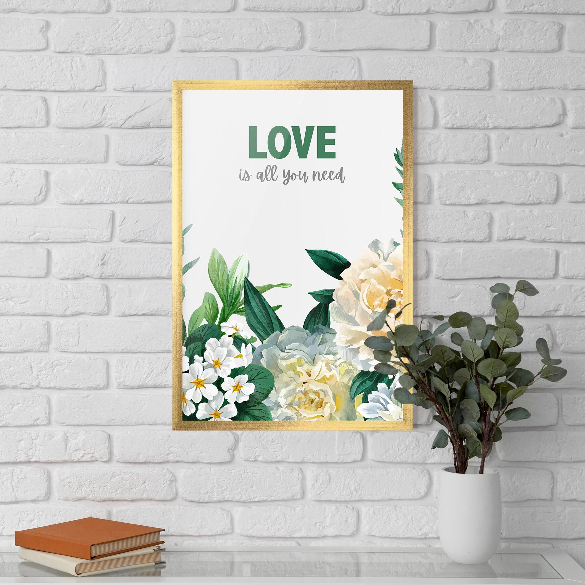 Poster Înrămat Green Rose Love mockup 5