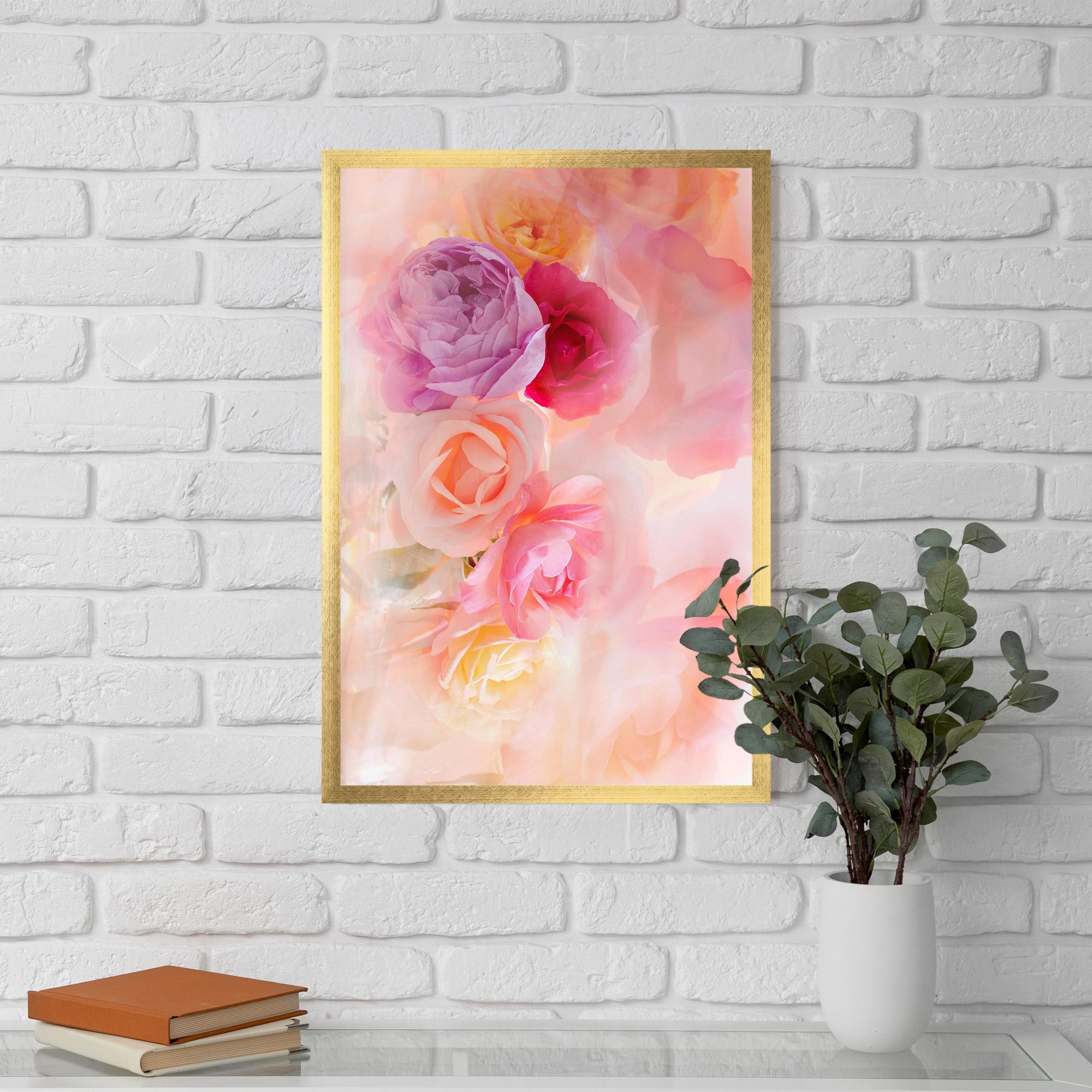 Poster Înrămat Pastel Color Roses mockup 5