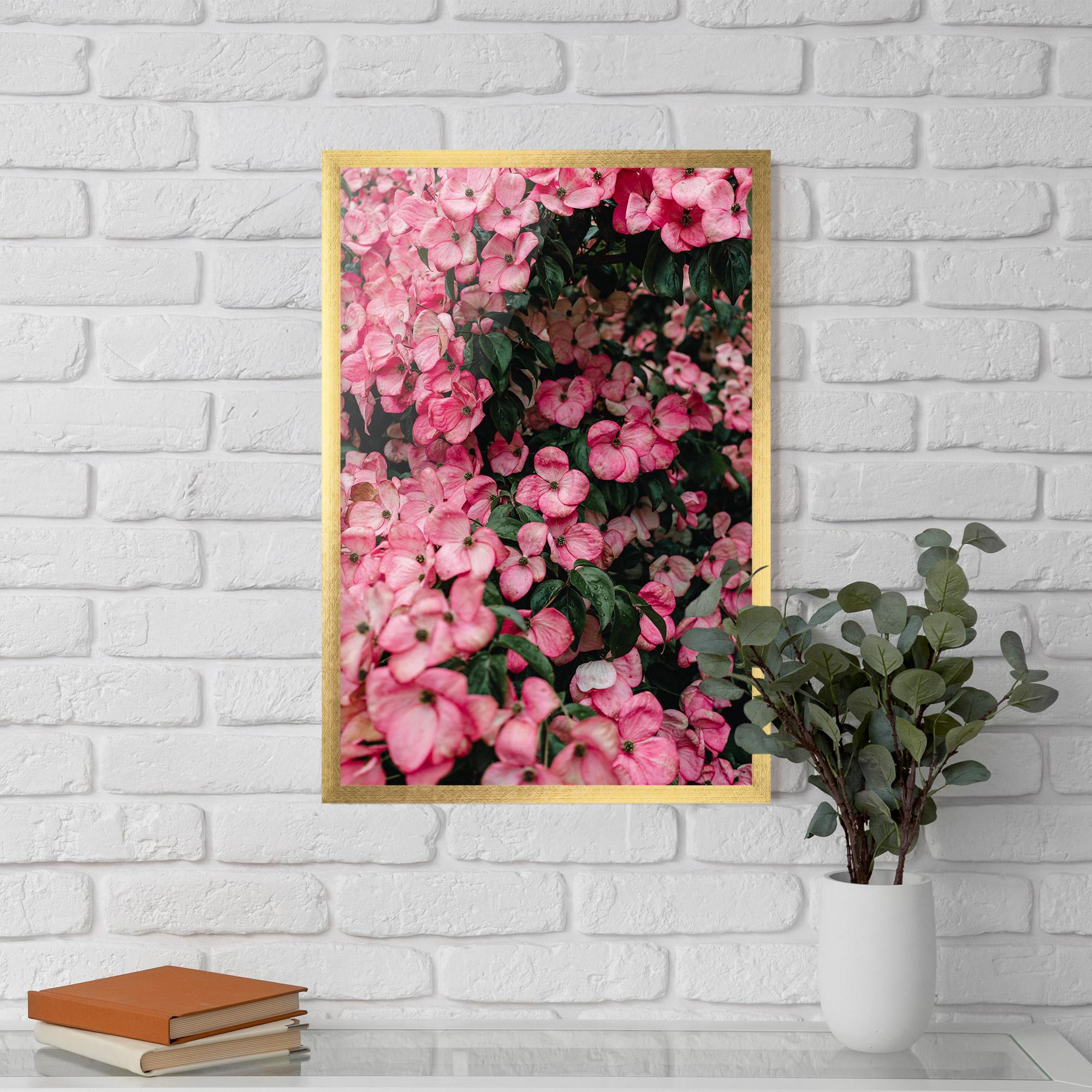 Poster Înrămat Pink Rose Flower Tree mockup 5