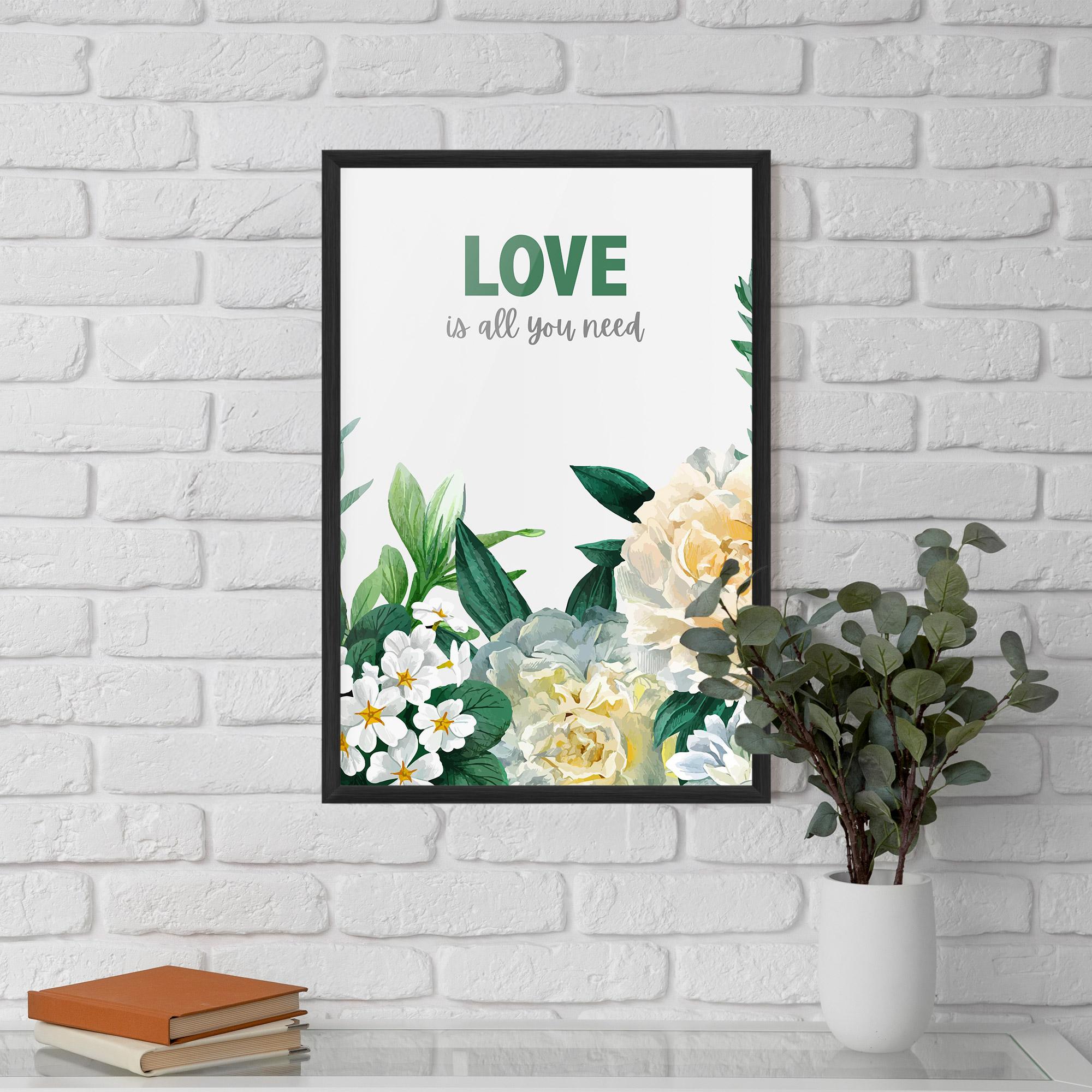 Poster Înrămat Green Rose Love mockup 5