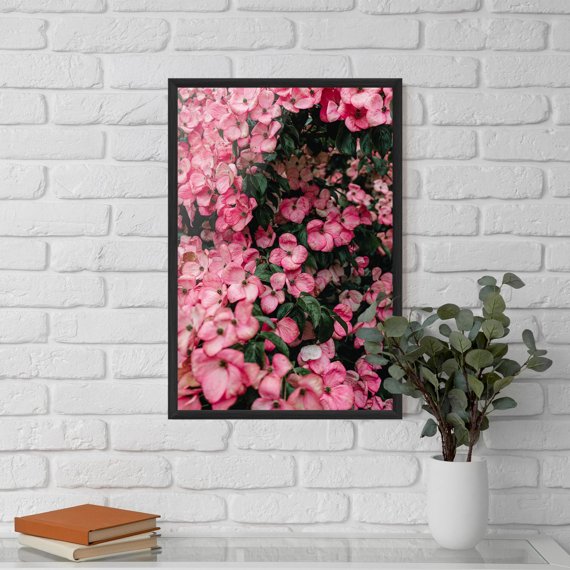 Poster Înrămat Pink Rose Flower Tree mockup 5