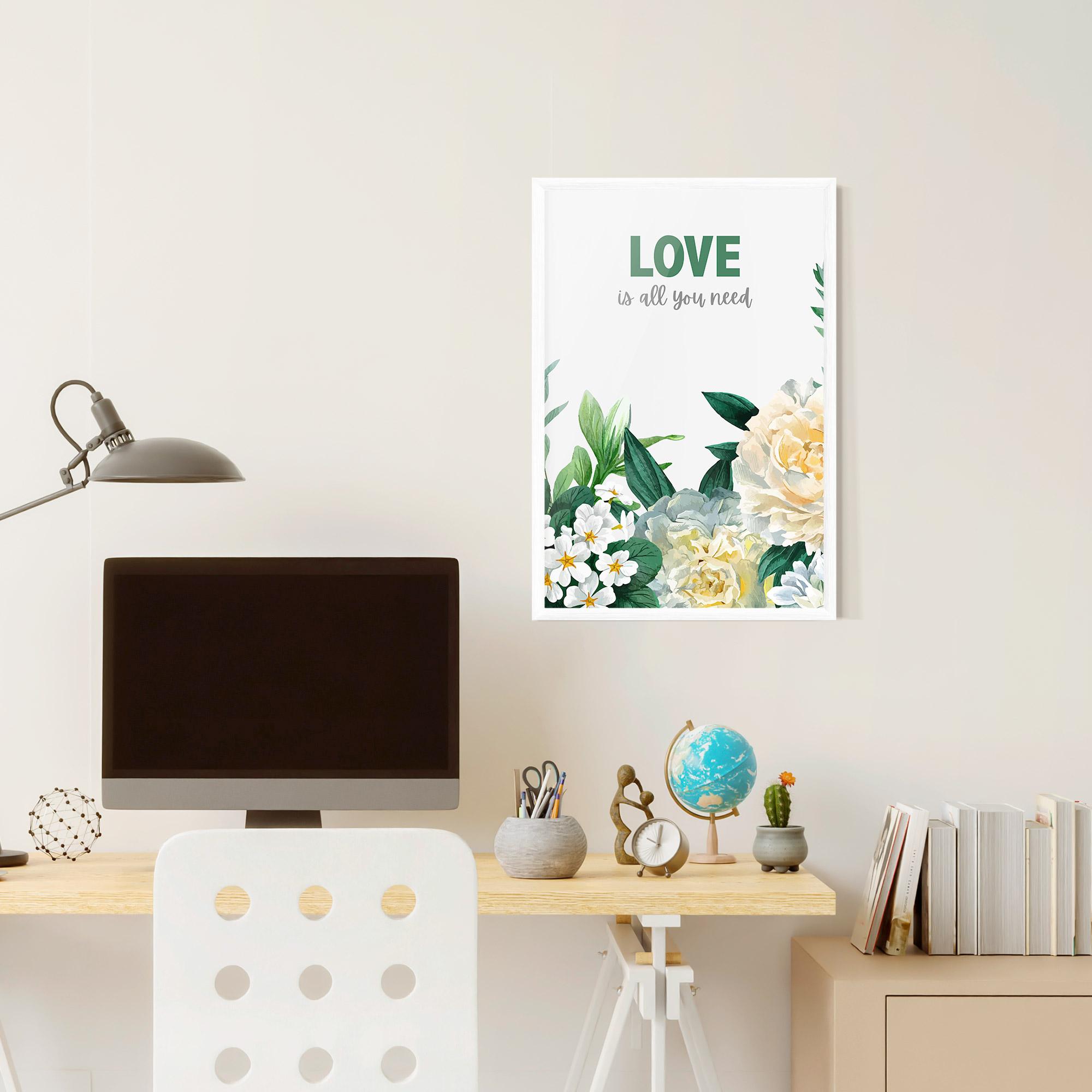 Poster Înrămat Green Rose Love mockup 6