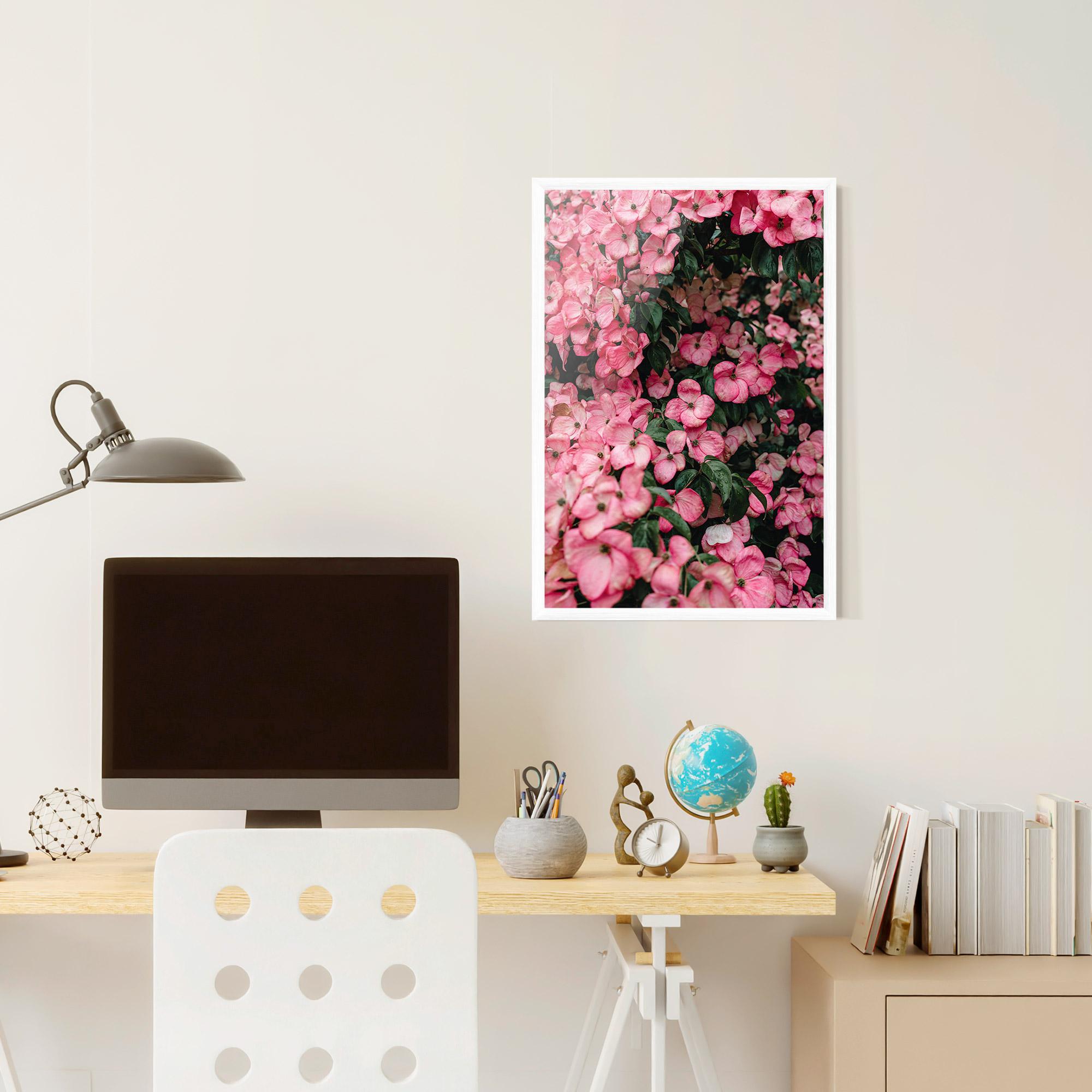 Poster Înrămat Pink Rose Flower Tree mockup 6
