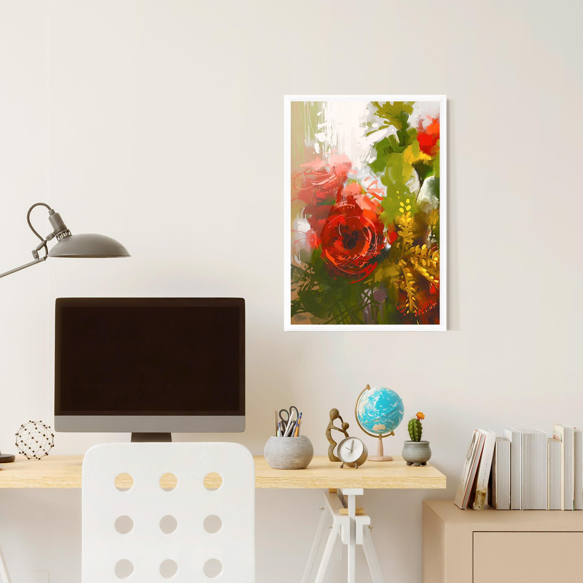 Poster Înrămat Red Rose Painting mockup 6