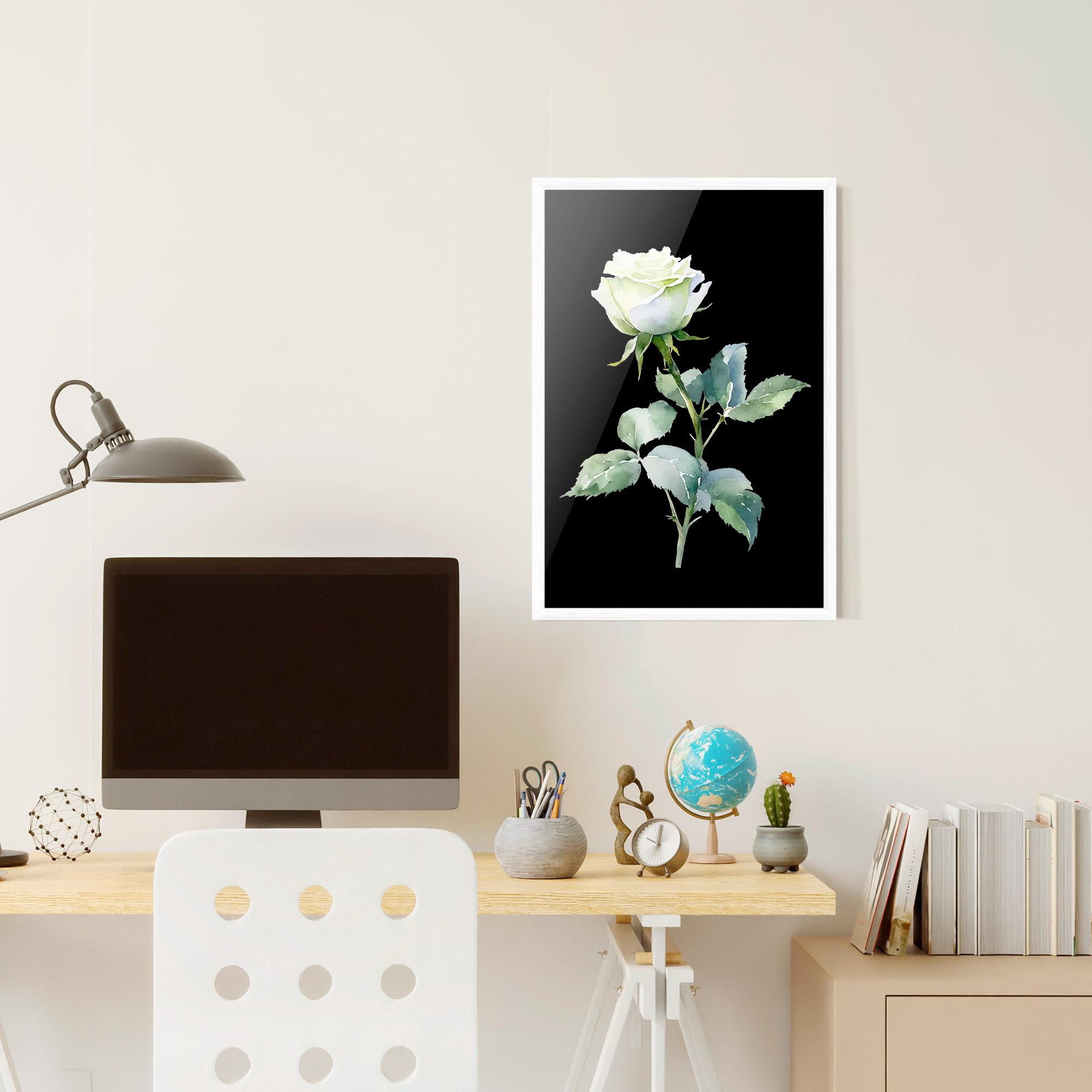 Poster Înrămat White Rose mockup 6