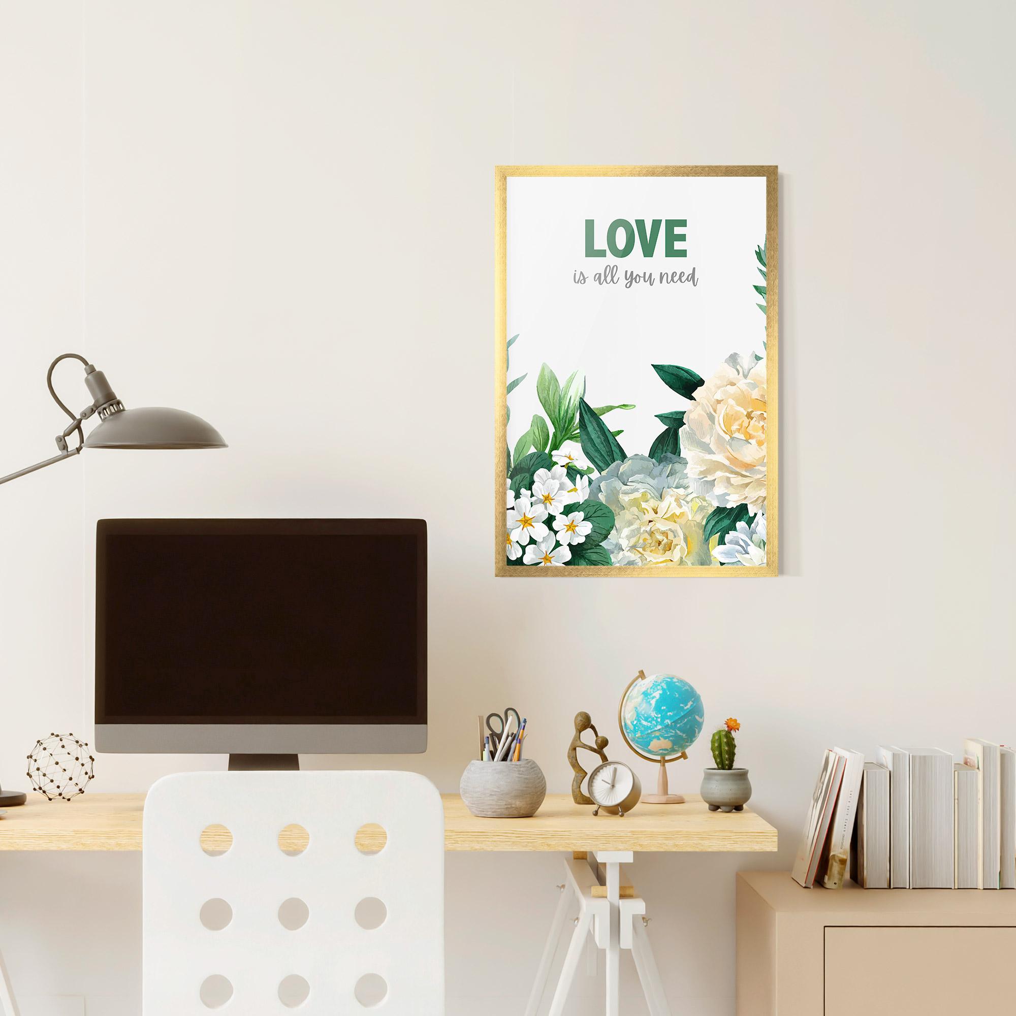 Poster Înrămat Green Rose Love mockup 6