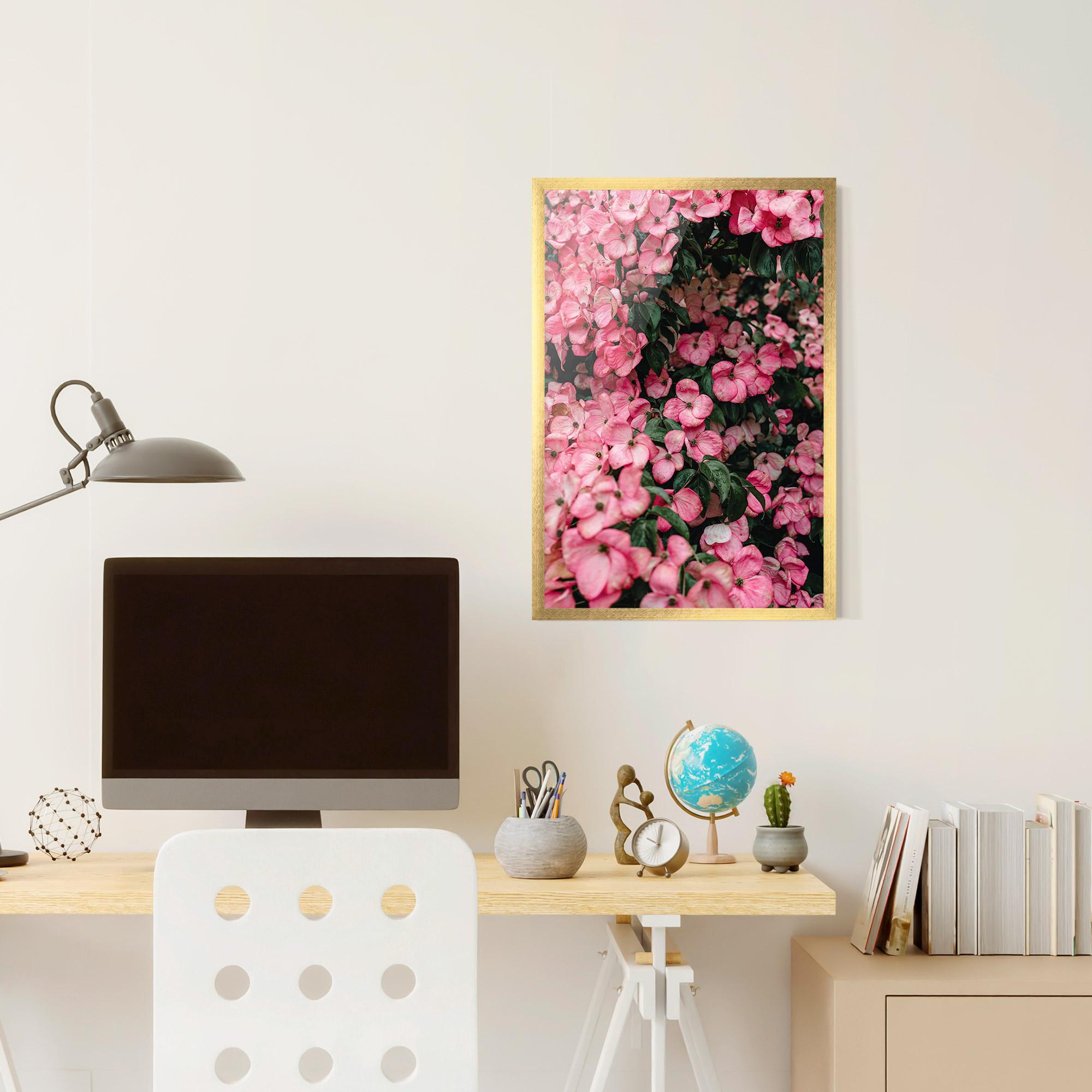 Poster Înrămat Pink Rose Flower Tree mockup 6