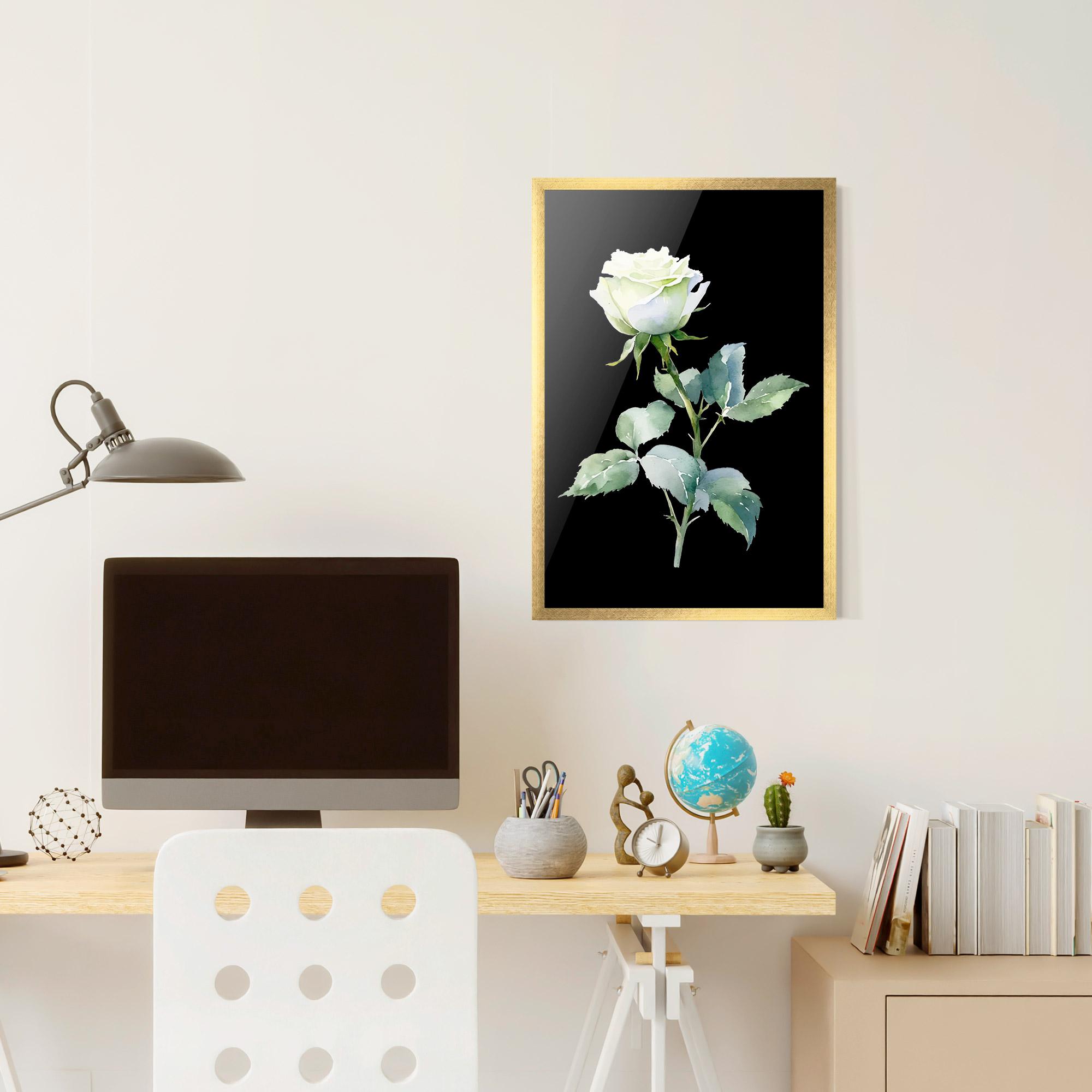 Poster Înrămat White Rose mockup 6